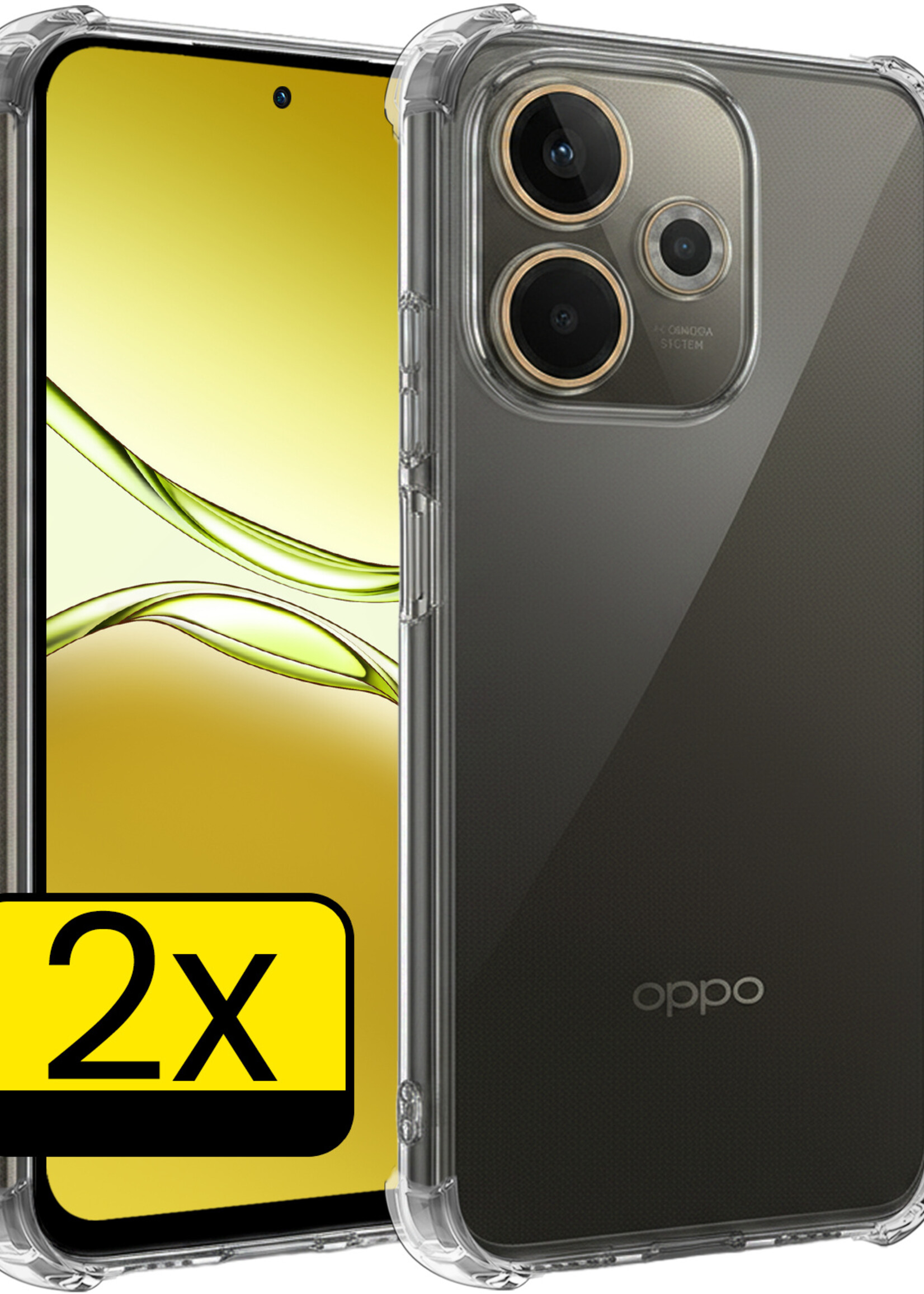 LUQ LUQ OPPO A5 Pro Hoesje Shockproof - Transparant - 2 PACK