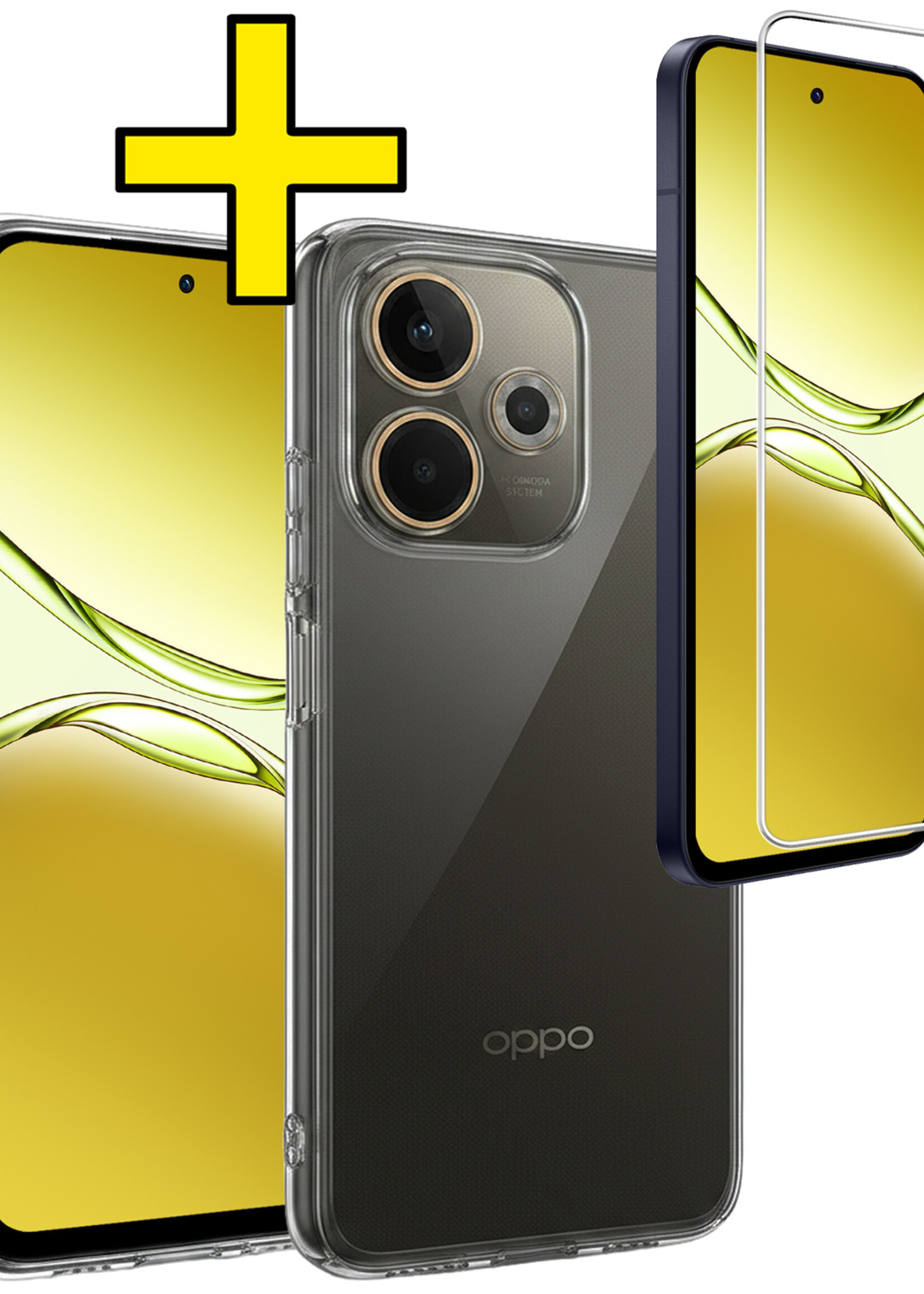 LUQ LUQ OPPO A5 Pro Hoesje Siliconen Met Screenprotector - Transparant