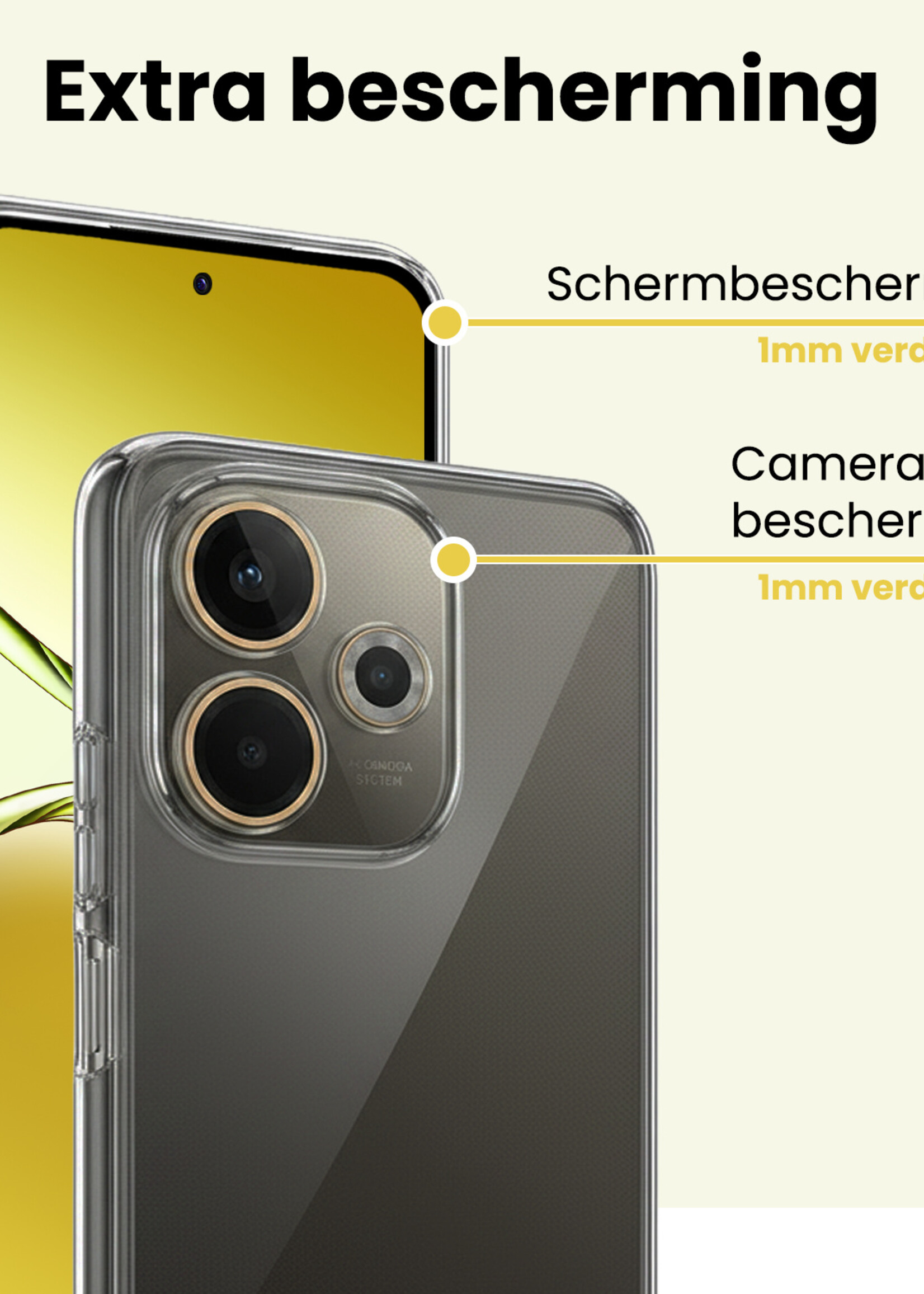 LUQ LUQ OPPO A5 Pro Hoesje Siliconen Met Screenprotector - Transparant