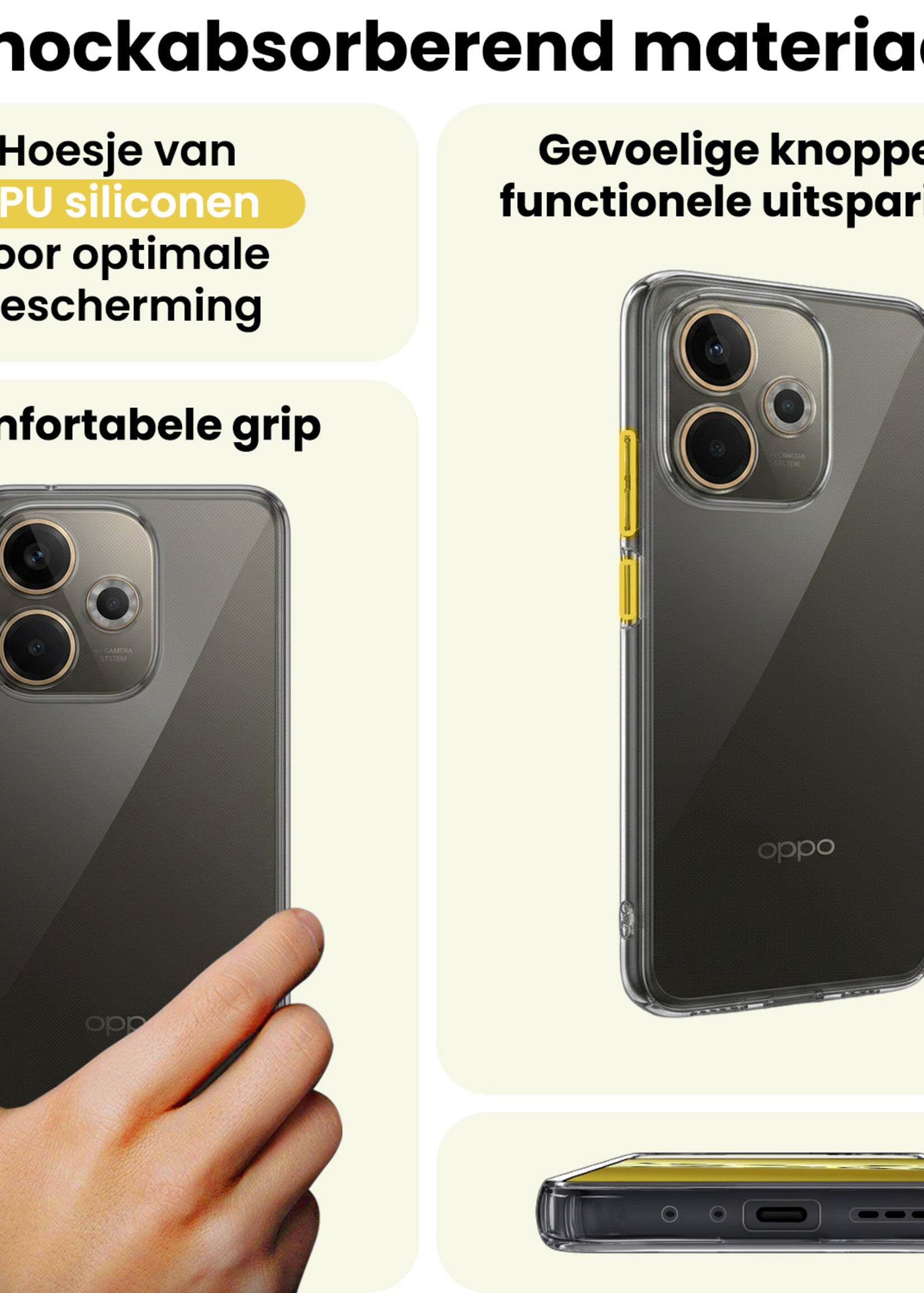 LUQ LUQ OPPO A5 Pro Hoesje Siliconen Met Screenprotector - Transparant