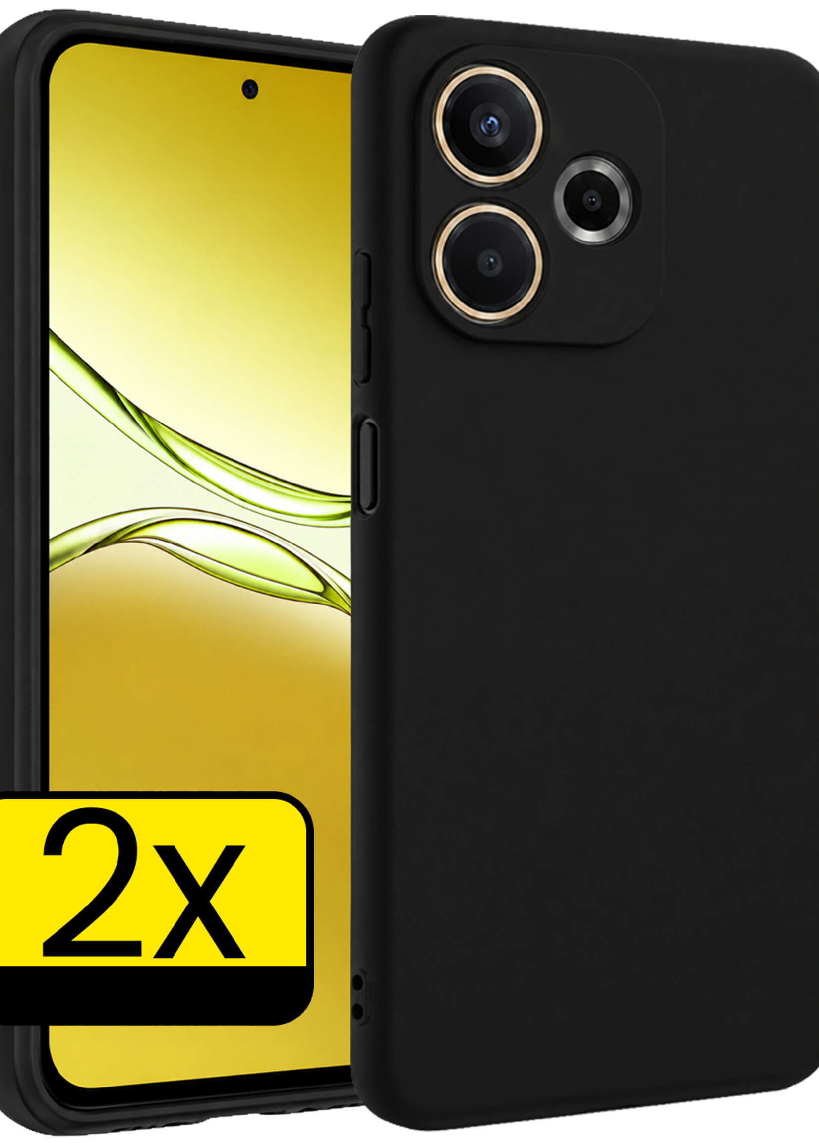 LUQ LUQ OPPO A5 Pro Hoesje Siliconen - Zwart - 2 PACK