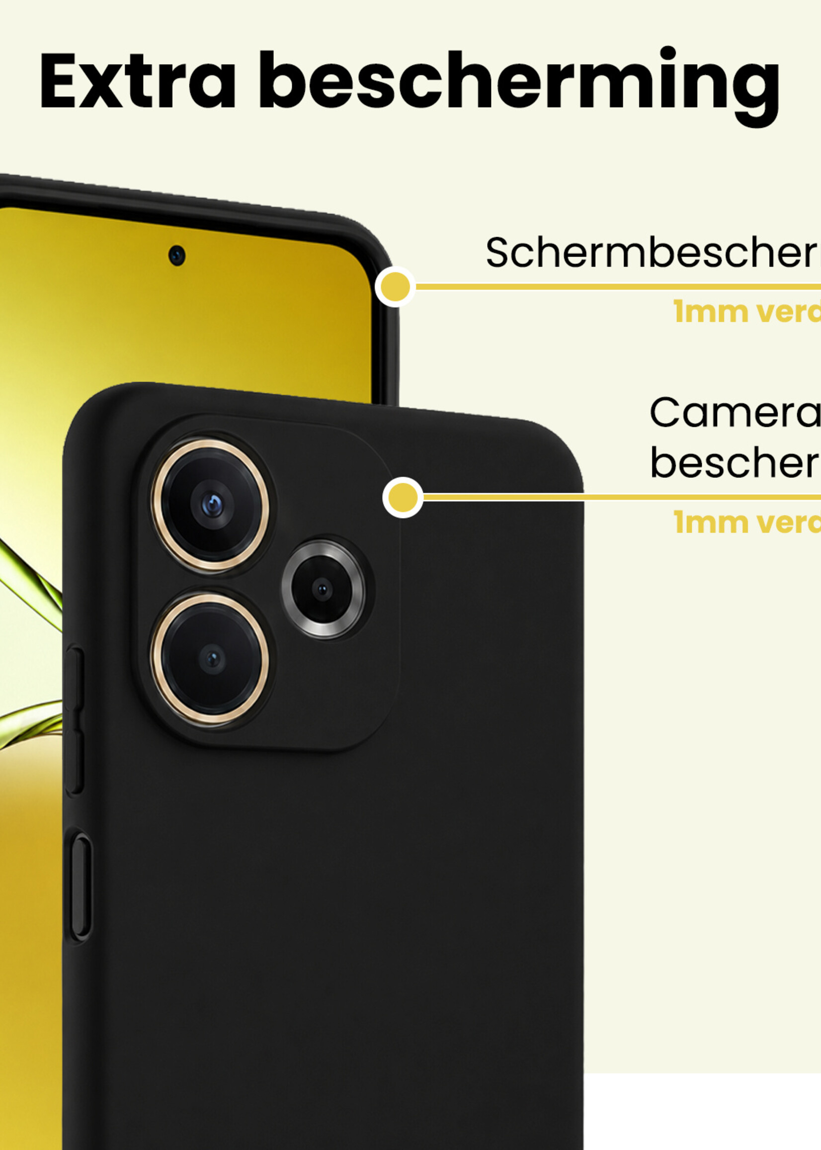LUQ LUQ OPPO A5 Pro Hoesje Siliconen Met 2x Screenprotector - Zwart