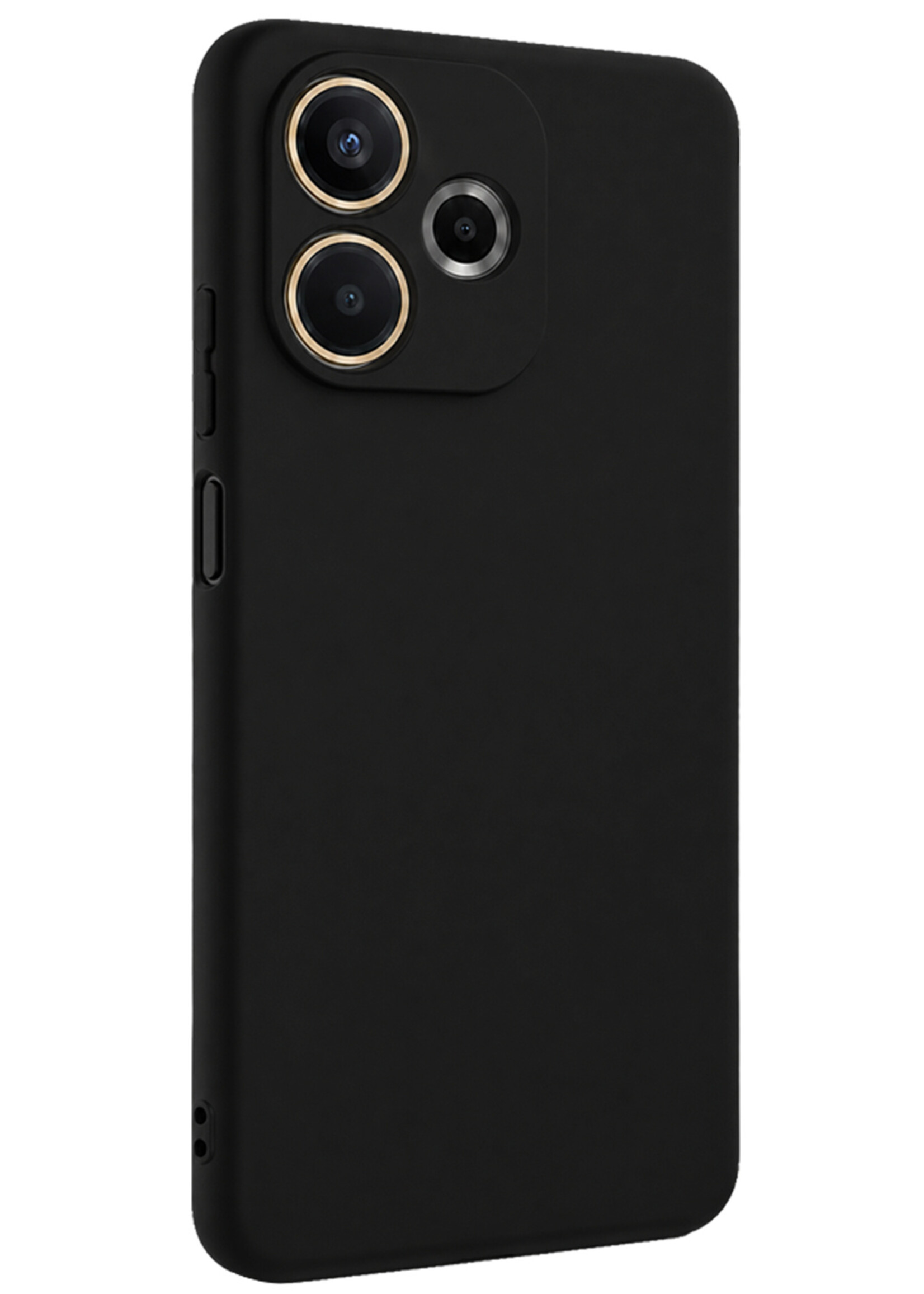 LUQ LUQ OPPO A5 Pro Hoesje Siliconen Met 2x Screenprotector - Zwart