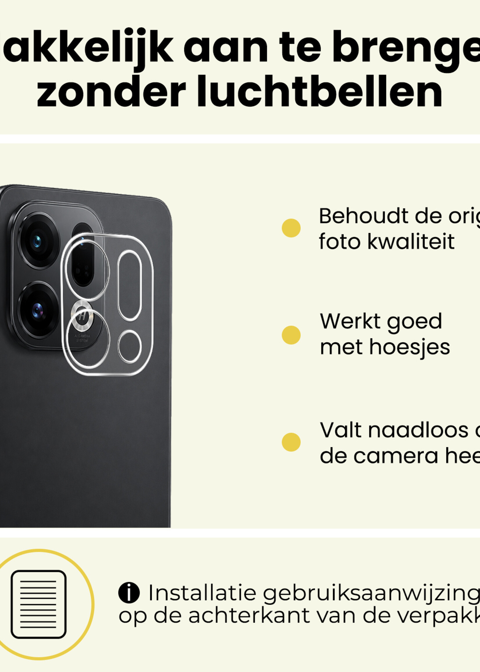 LUQ LUQ OPPO Find X9 Camera Screenprotector - 2 PACK