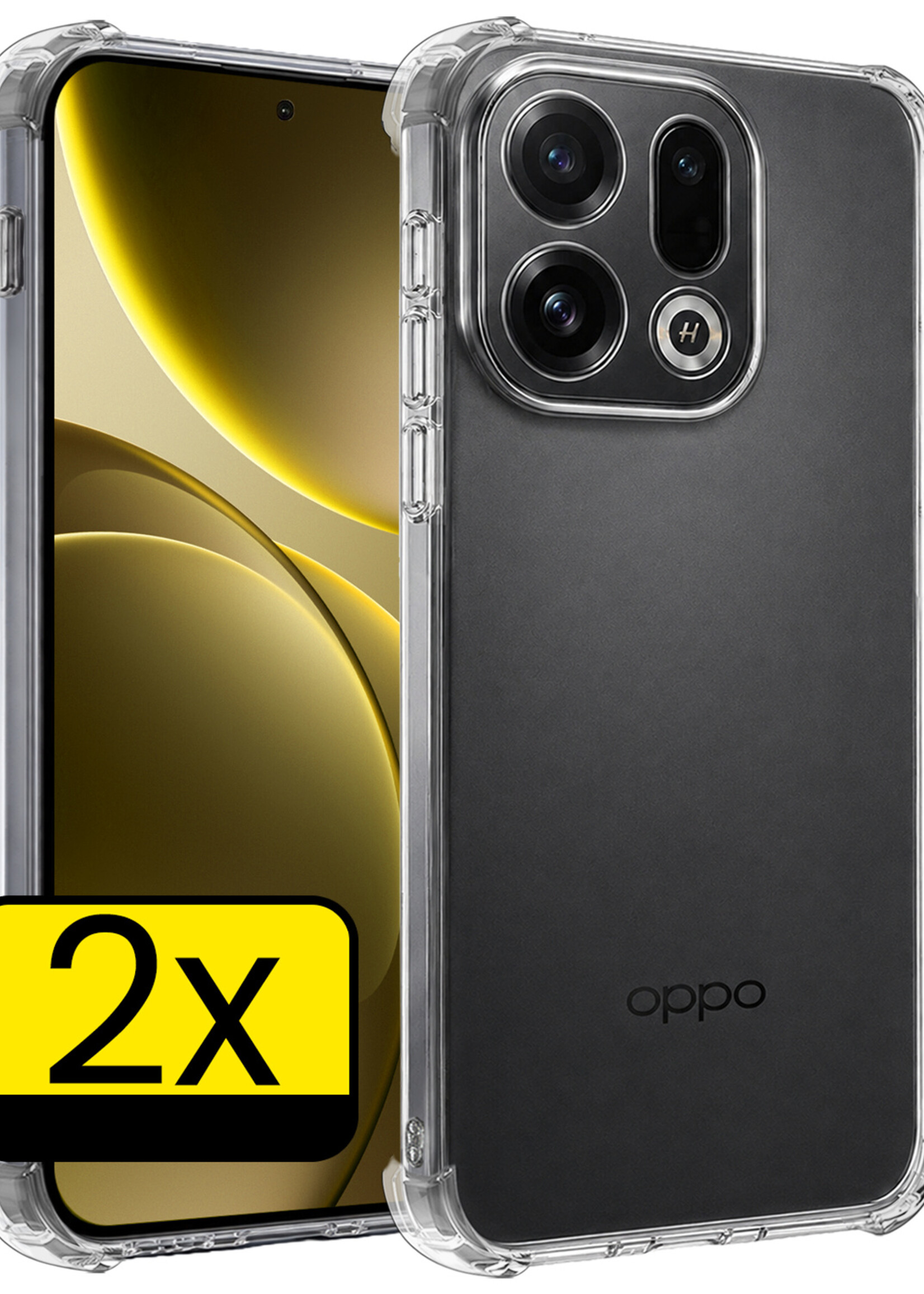 LUQ LUQ OPPO Find X9 Hoesje Shockproof - Transparant - 2 PACK