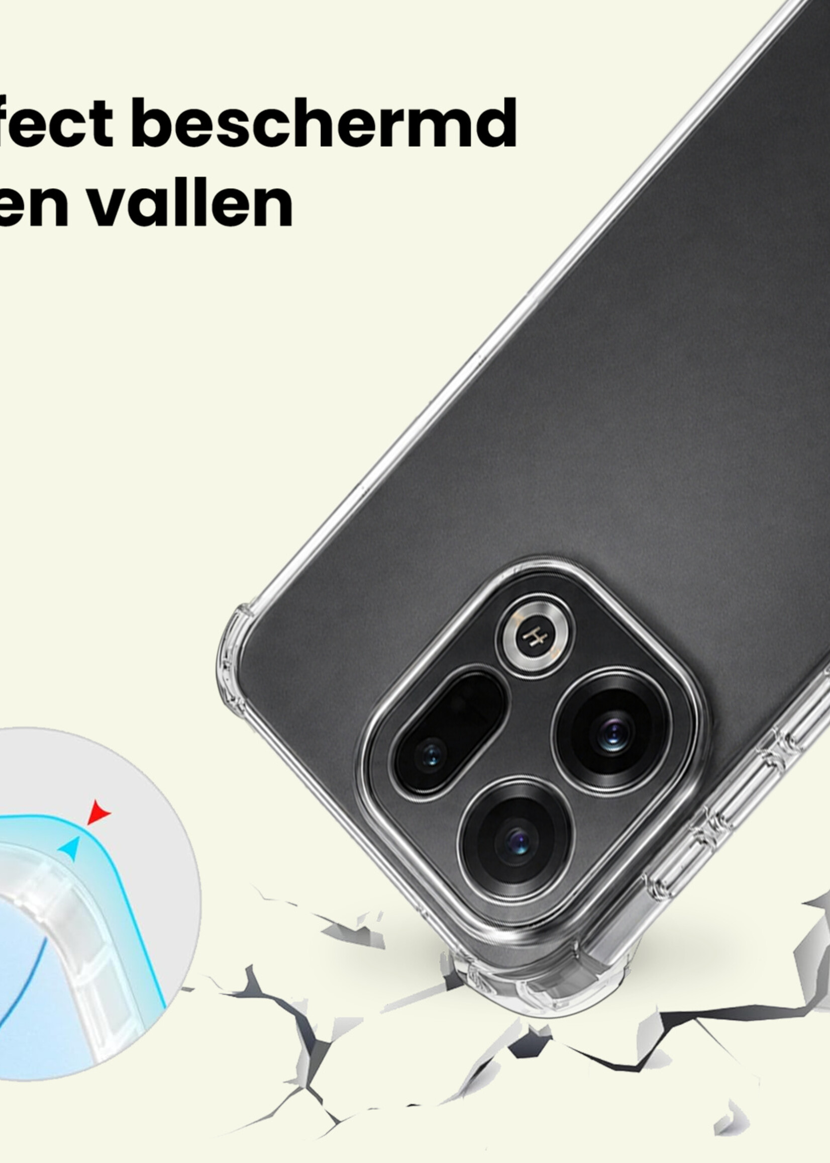 LUQ LUQ OPPO Find X9 Hoesje Shockproof - Transparant - 2 PACK