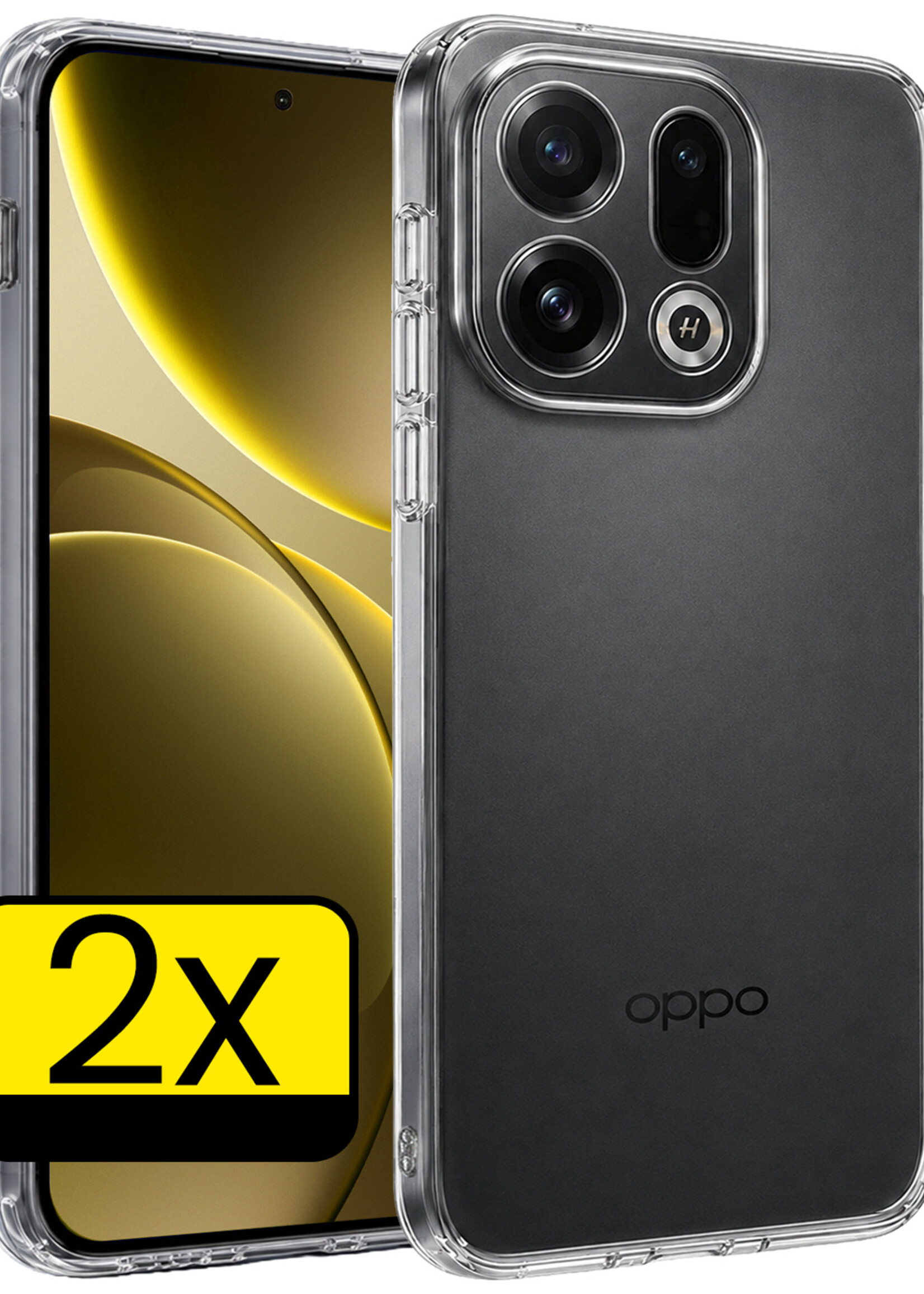 LUQ LUQ OPPO Find X9 Hoesje Siliconen - Transparant - 2 PACK