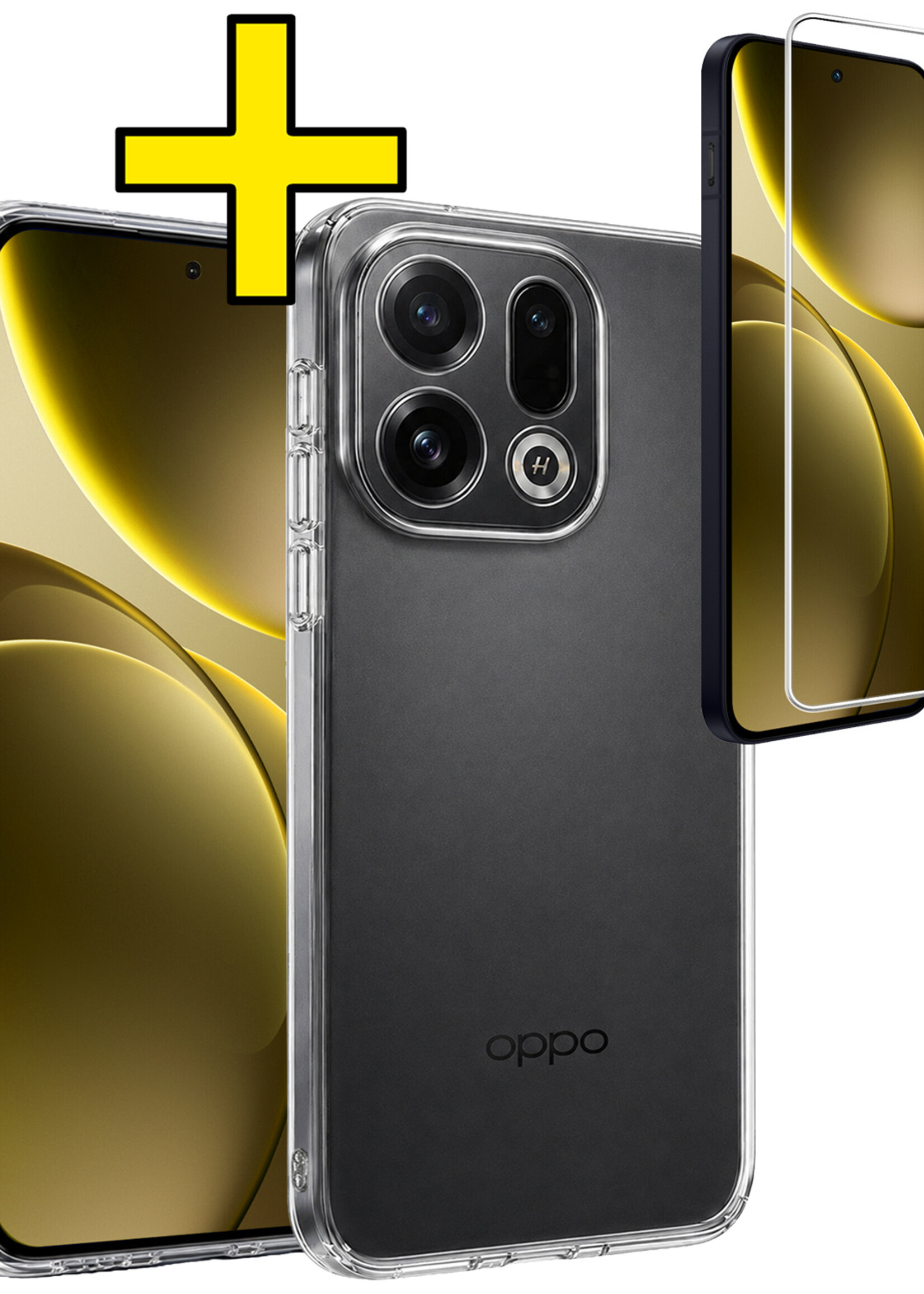LUQ LUQ OPPO Find X9 Hoesje Siliconen Met Screenprotector - Transparant