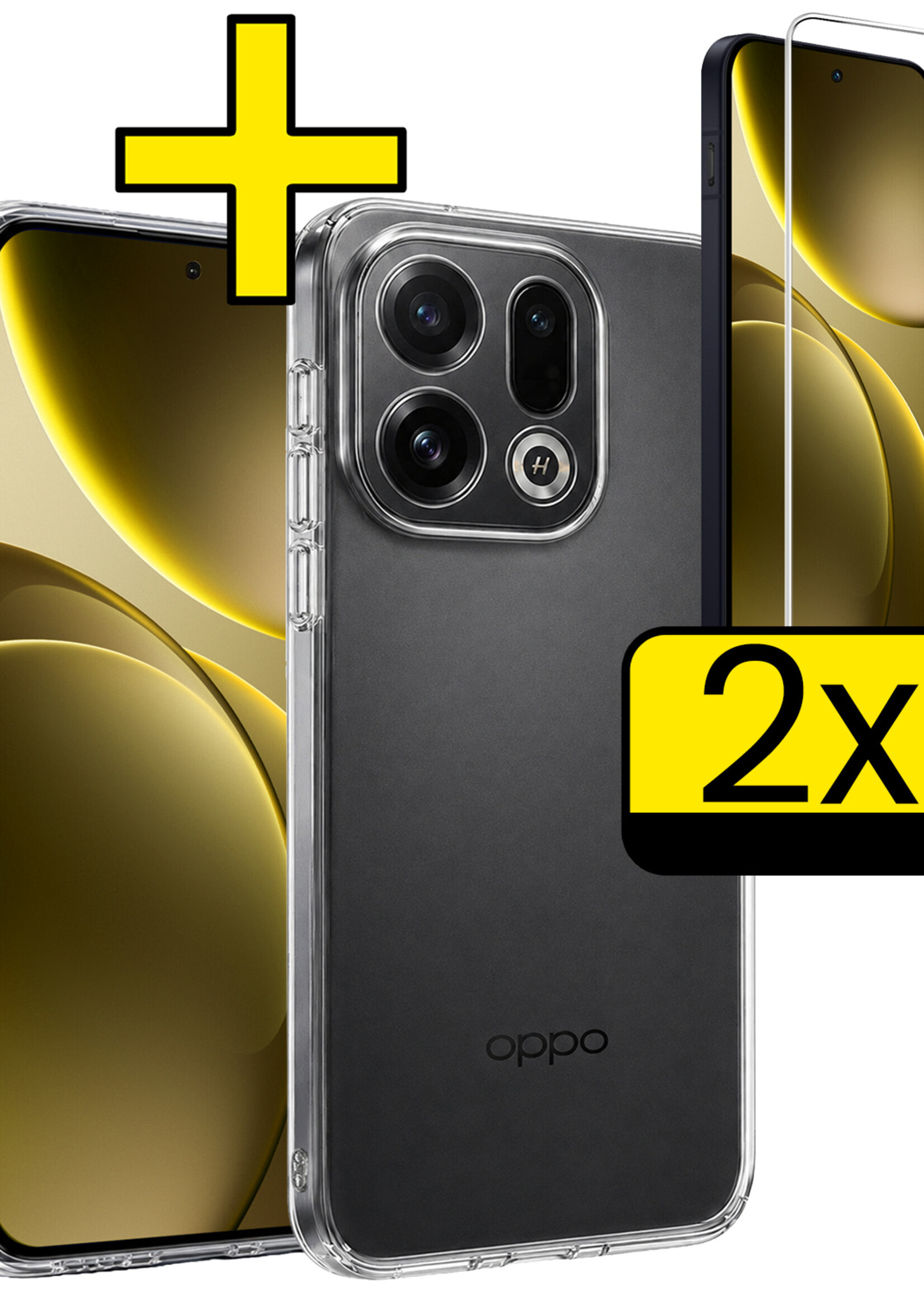 LUQ LUQ OPPO Find X9 Hoesje Siliconen Met 2x Screenprotector - Transparant
