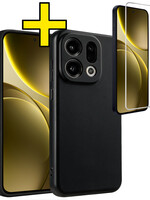 LUQ LUQ OPPO Find X9 Hoesje Siliconen Met Screenprotector - Zwart