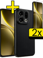 LUQ LUQ OPPO Find X9 Hoesje Siliconen Met 2x Screenprotector - Zwart