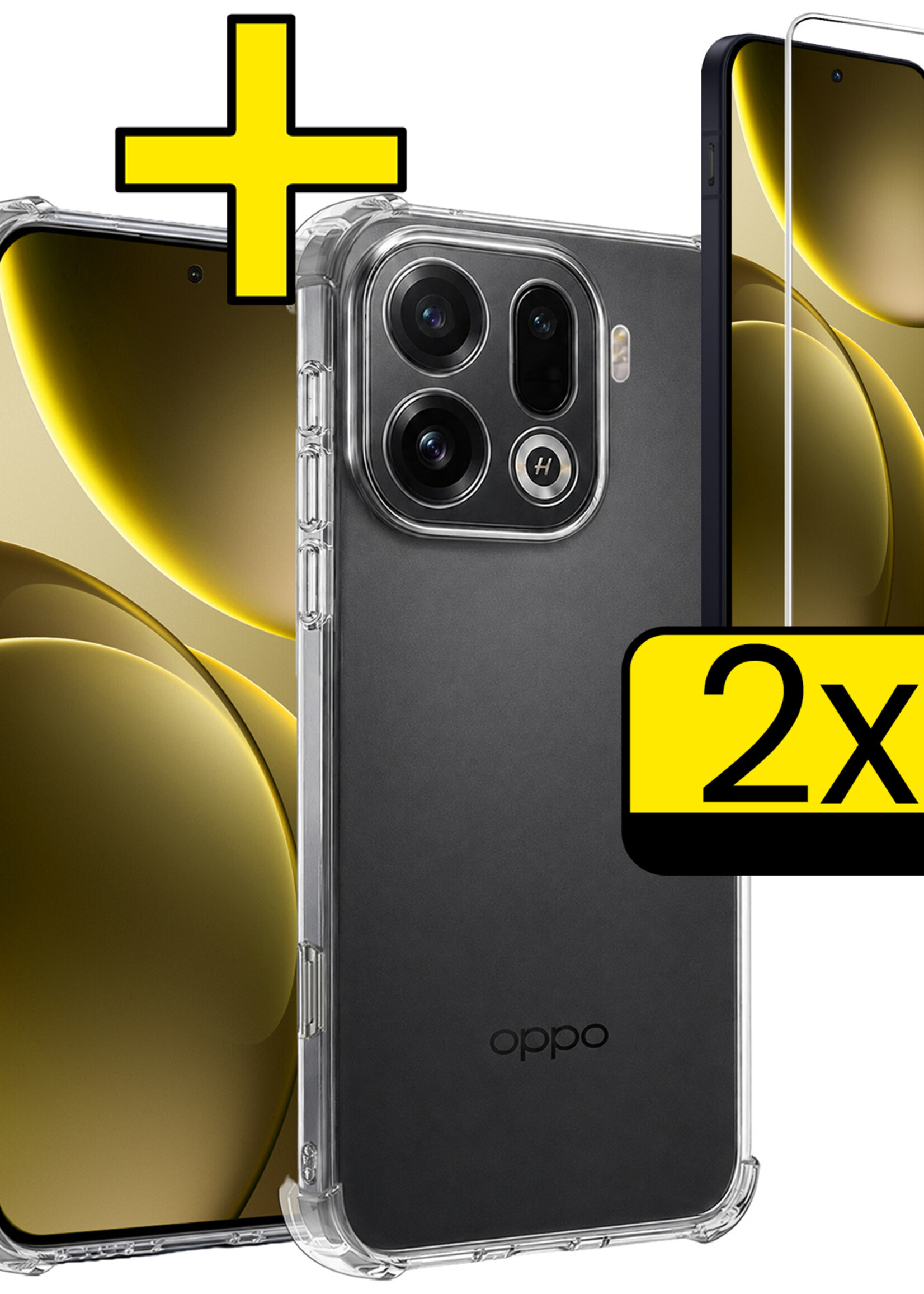 LUQ LUQ OPPO Find X9 Pro Hoesje Shockproof Met 2x Screenprotector