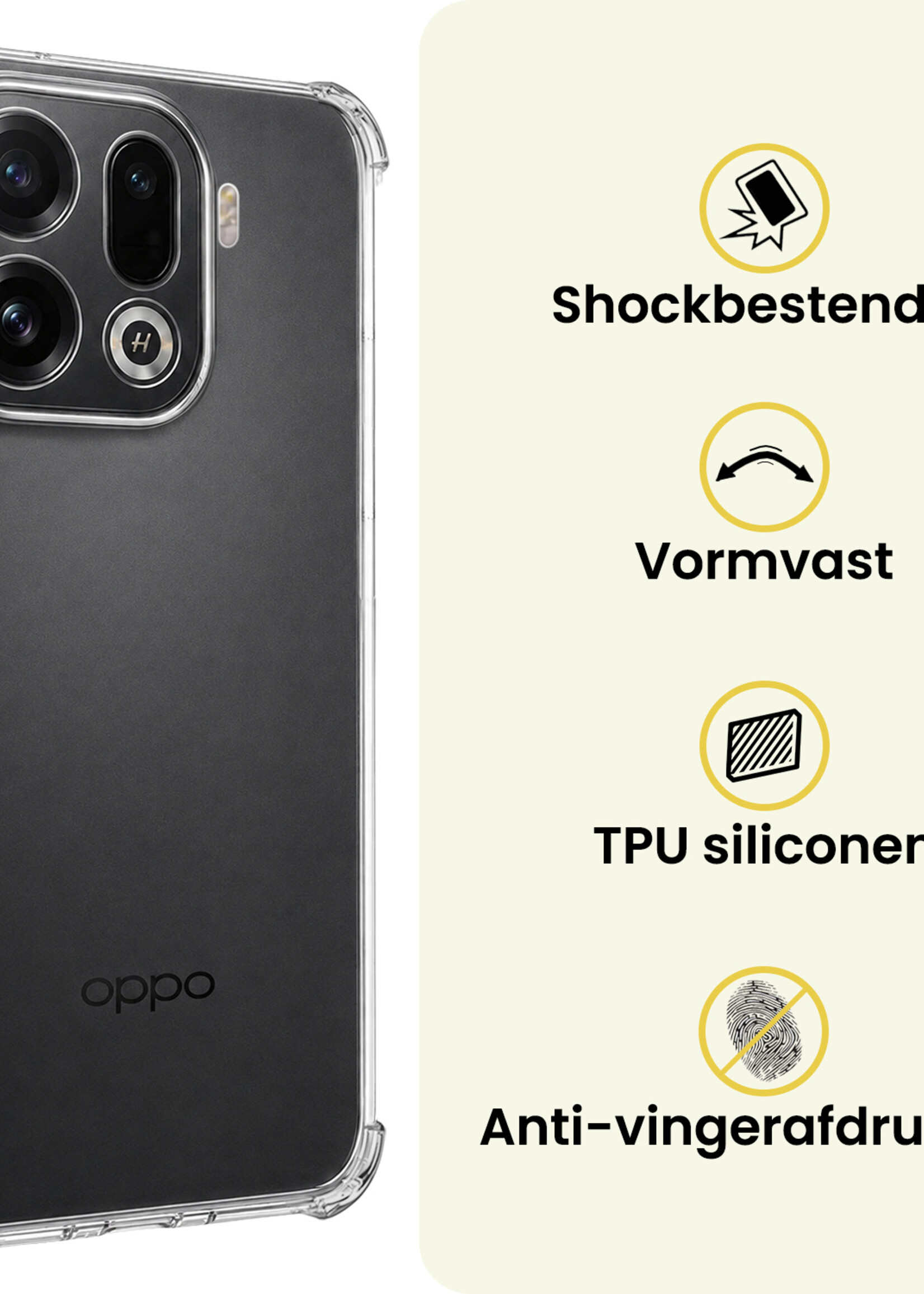 LUQ LUQ OPPO Find X9 Pro Hoesje Shockproof Met 2x Screenprotector