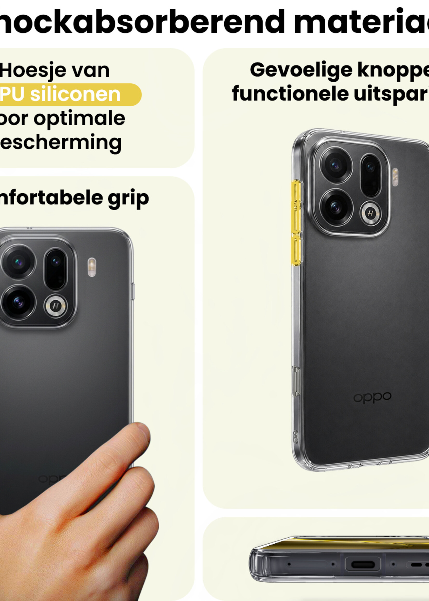 LUQ LUQ OPPO Find X9 Pro Hoesje Siliconen - Transparant