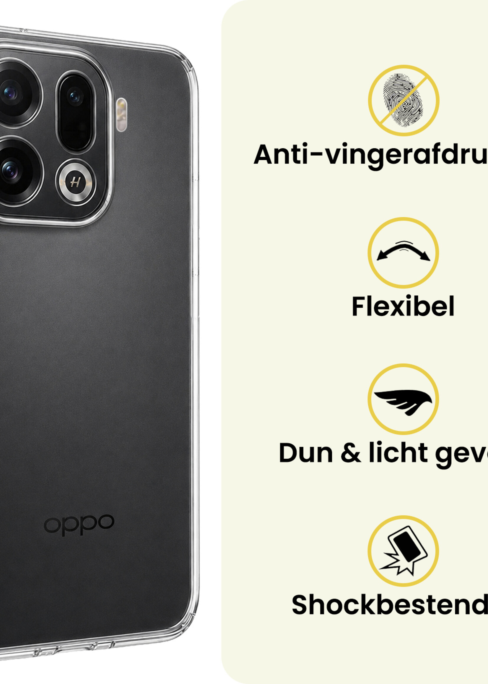 LUQ LUQ OPPO Find X9 Pro Hoesje Siliconen - Transparant - 2 PACK
