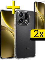 LUQ LUQ OPPO Find X9 Pro Hoesje Siliconen Met 2x Screenprotector - Transparant