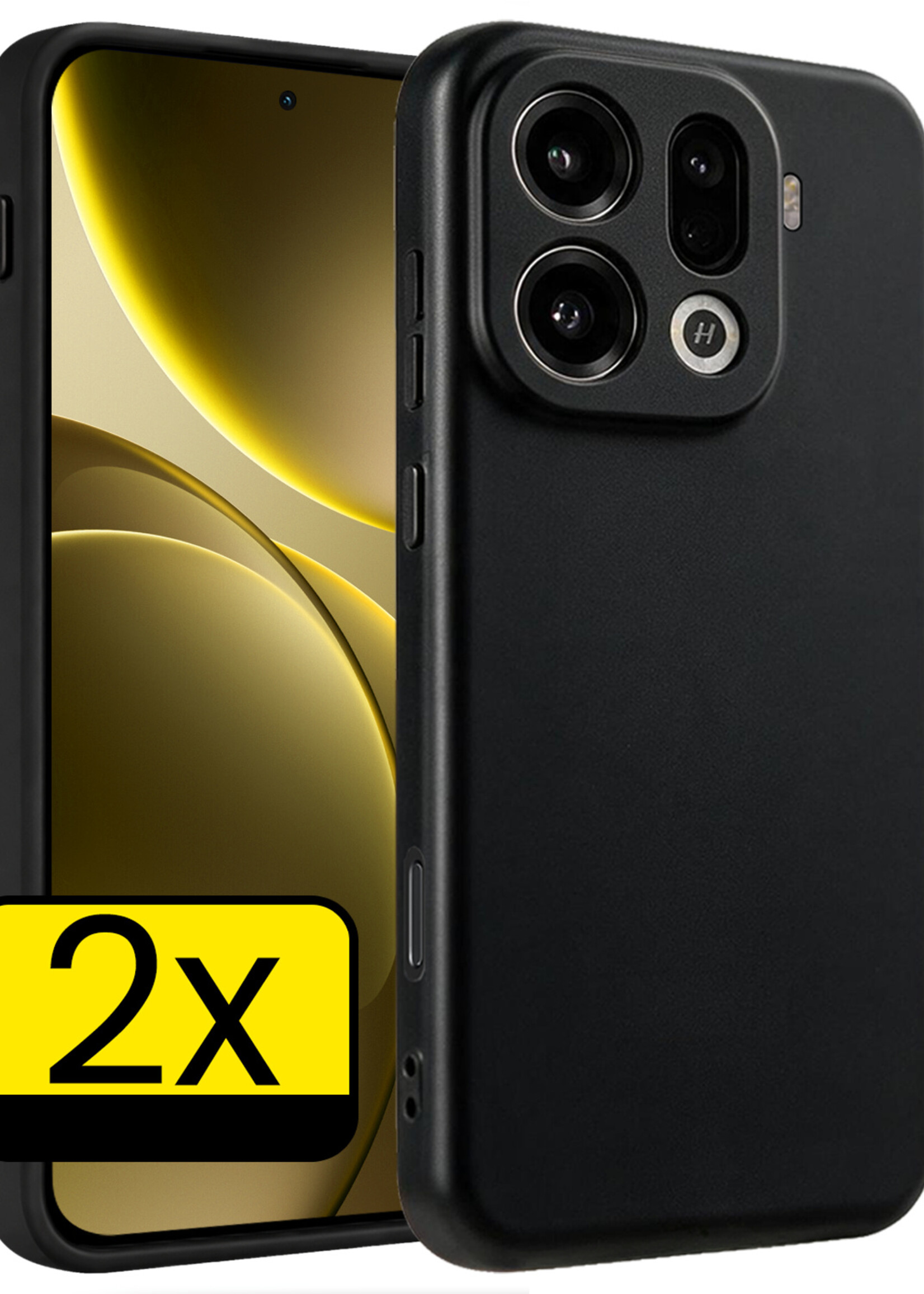LUQ LUQ OPPO Find X9 Pro Hoesje Siliconen - Zwart - 2 PACK