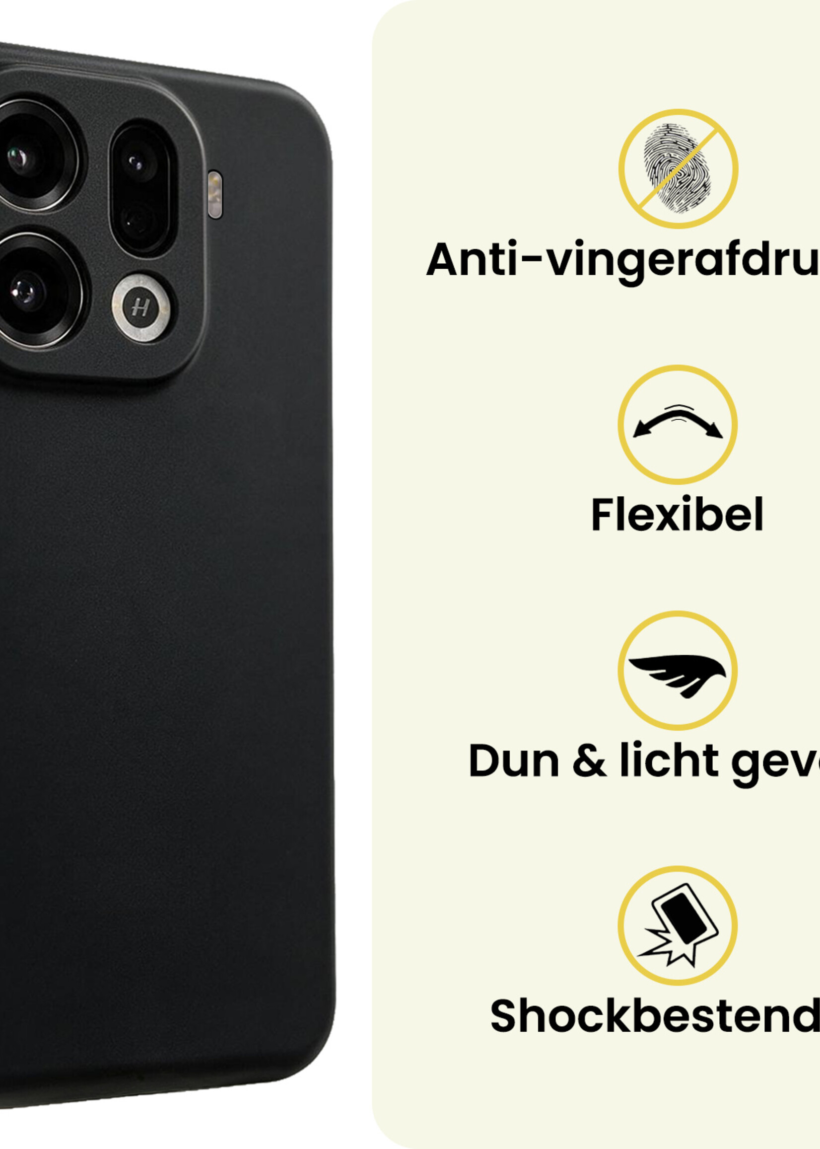LUQ LUQ OPPO Find X9 Pro Hoesje Siliconen - Zwart - 2 PACK