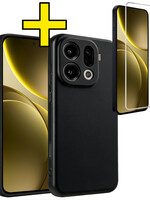 LUQ LUQ OPPO Find X9 Pro Hoesje Siliconen Met Screenprotector - Zwart
