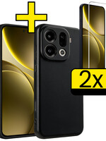 LUQ LUQ OPPO Find X9 Pro Hoesje Siliconen Met 2x Screenprotector - Zwart