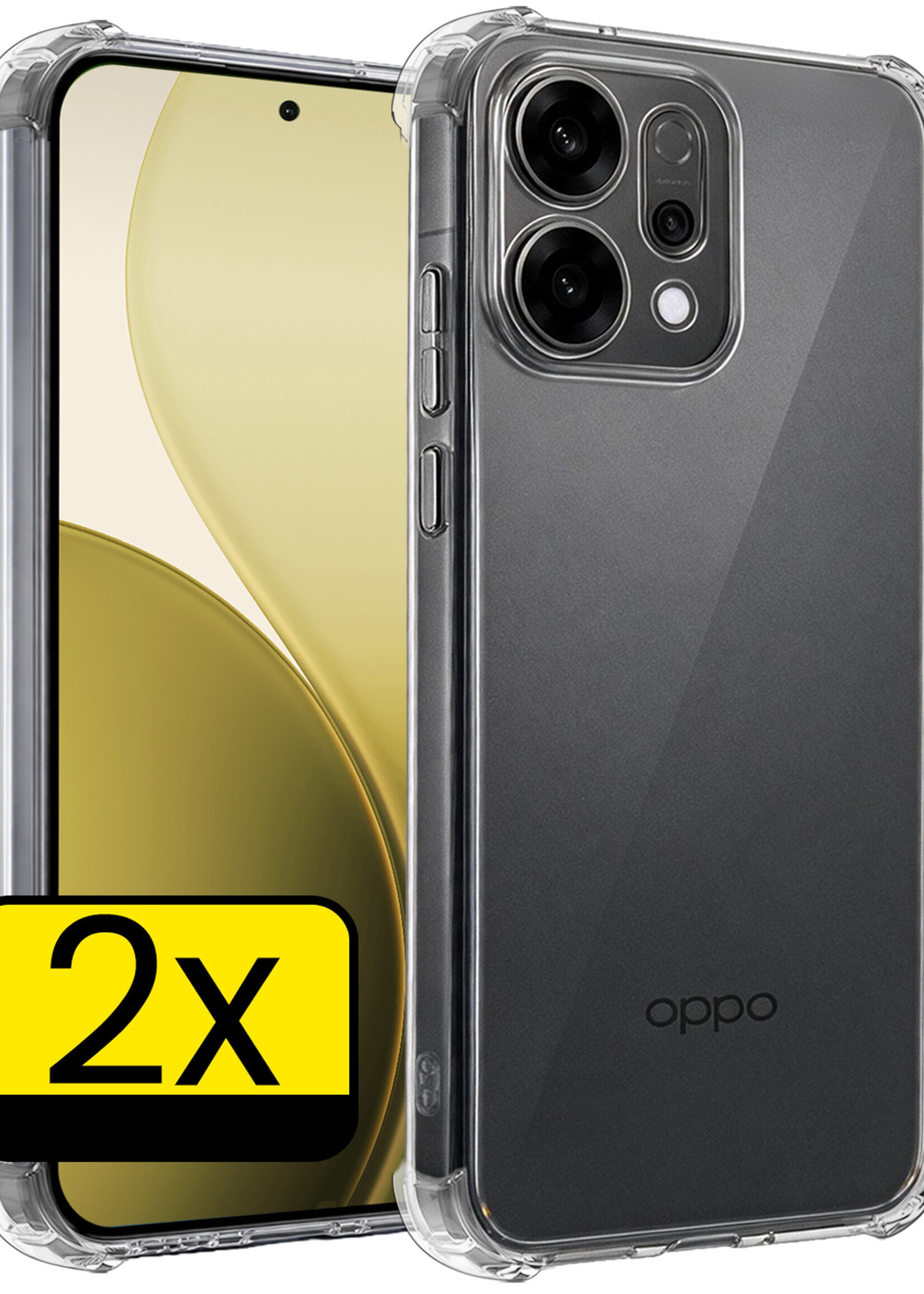 LUQ LUQ OPPO Reno14 Hoesje Shockproof - Transparant - 2 PACK