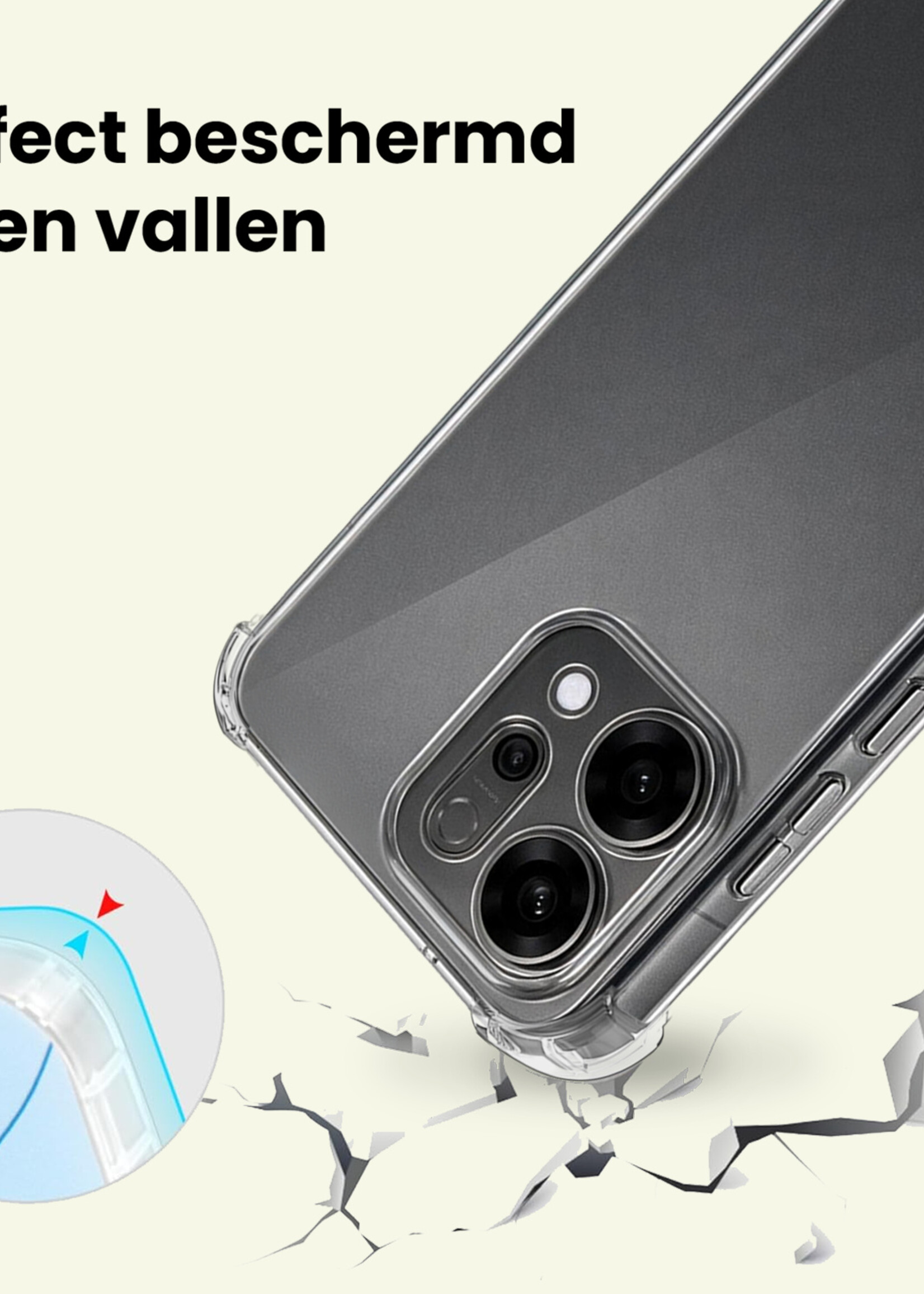 LUQ LUQ OPPO Reno14 Hoesje Shockproof - Transparant - 2 PACK