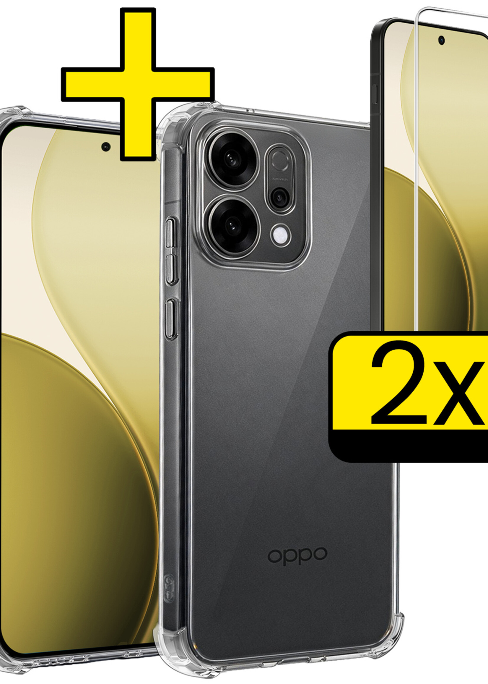 LUQ LUQ OPPO Reno14 Hoesje Shockproof Met 2x Screenprotector