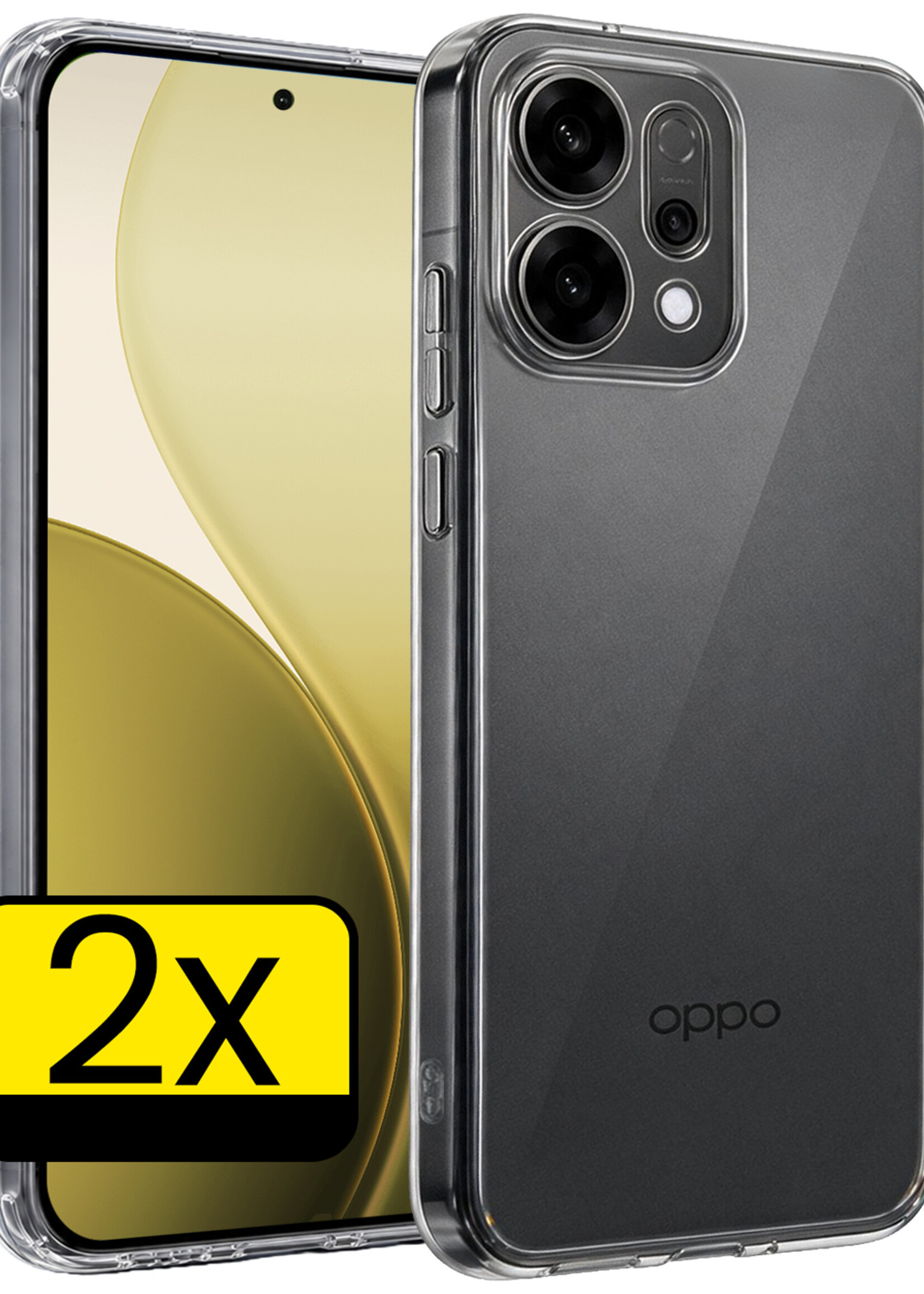 LUQ LUQ OPPO Reno14 Hoesje Siliconen - Transparant - 2 PACK