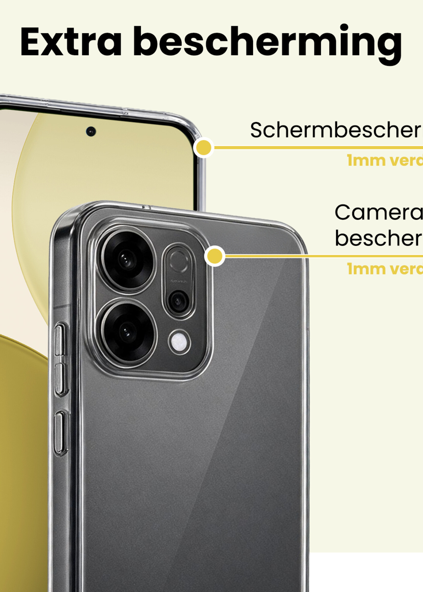 LUQ LUQ OPPO Reno14 Hoesje Siliconen - Transparant - 2 PACK