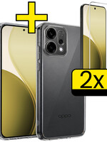 LUQ LUQ OPPO Reno14 Hoesje Siliconen Met 2x Screenprotector - Transparant