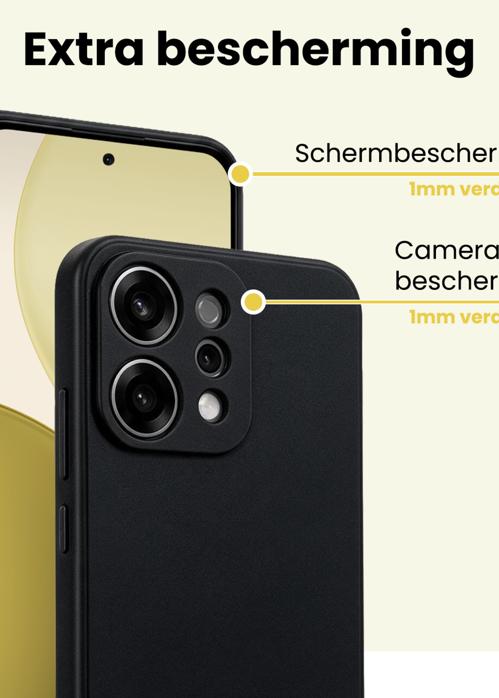 LUQ LUQ OPPO Reno14 Hoesje Siliconen - Zwart