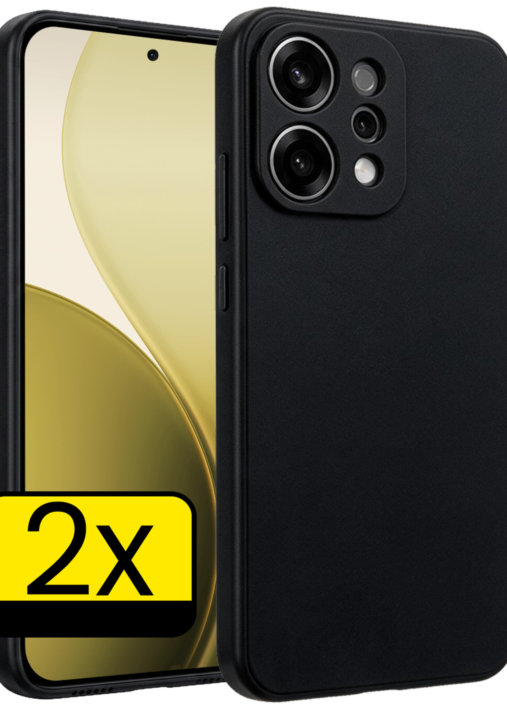 LUQ LUQ OPPO Reno14 Hoesje Siliconen - Zwart - 2 PACK