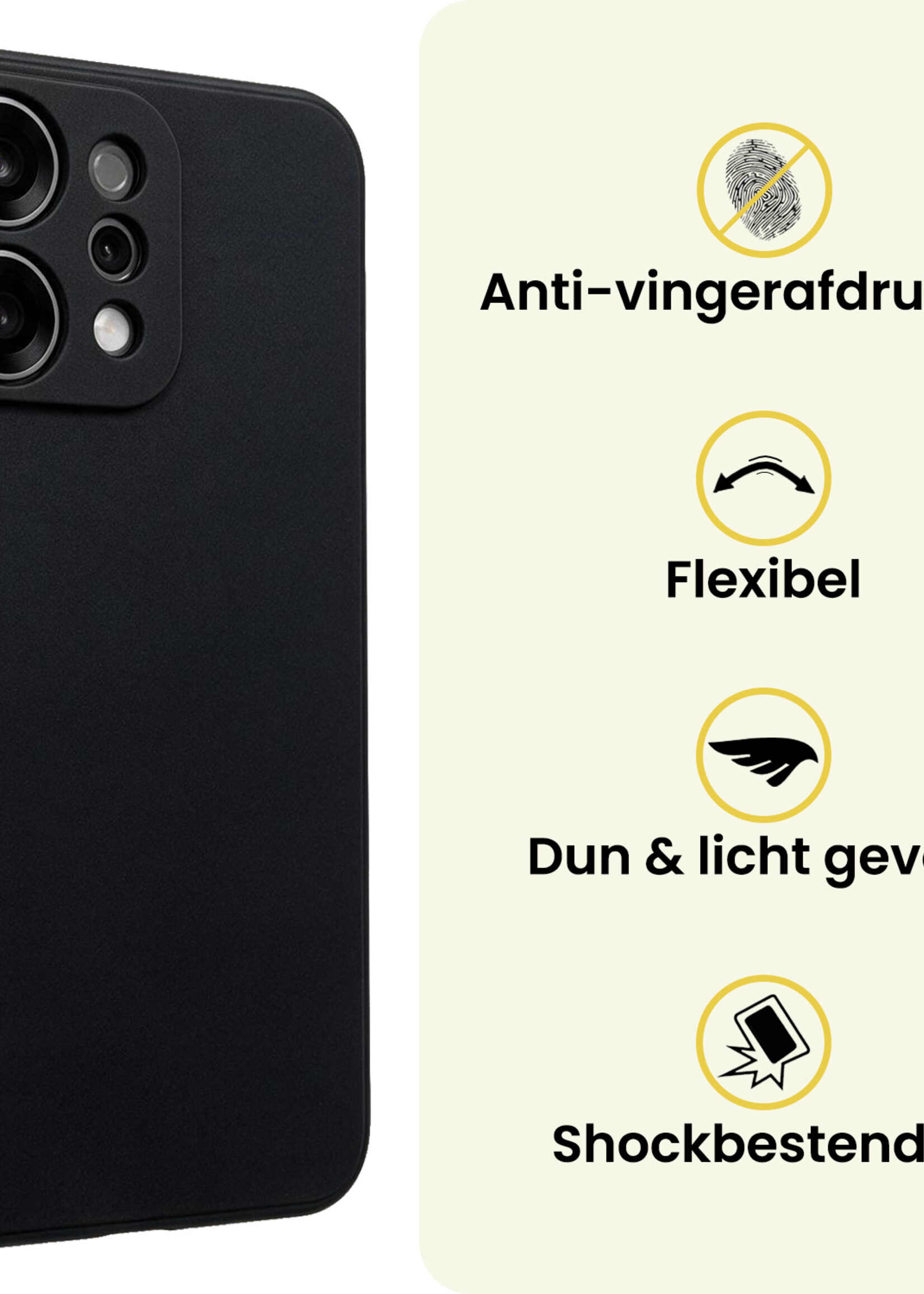 LUQ LUQ OPPO Reno14 Hoesje Siliconen - Zwart - 2 PACK