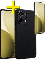 LUQ LUQ OPPO Reno14 Hoesje Siliconen Met Screenprotector - Zwart