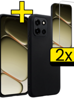 LUQ LUQ OnePlus Nord 6 Hoesje Siliconen Met 2x Screenprotector - Zwart
