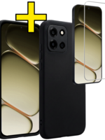LUQ LUQ OnePlus Nord 6 Hoesje Siliconen Met Screenprotector - Zwart
