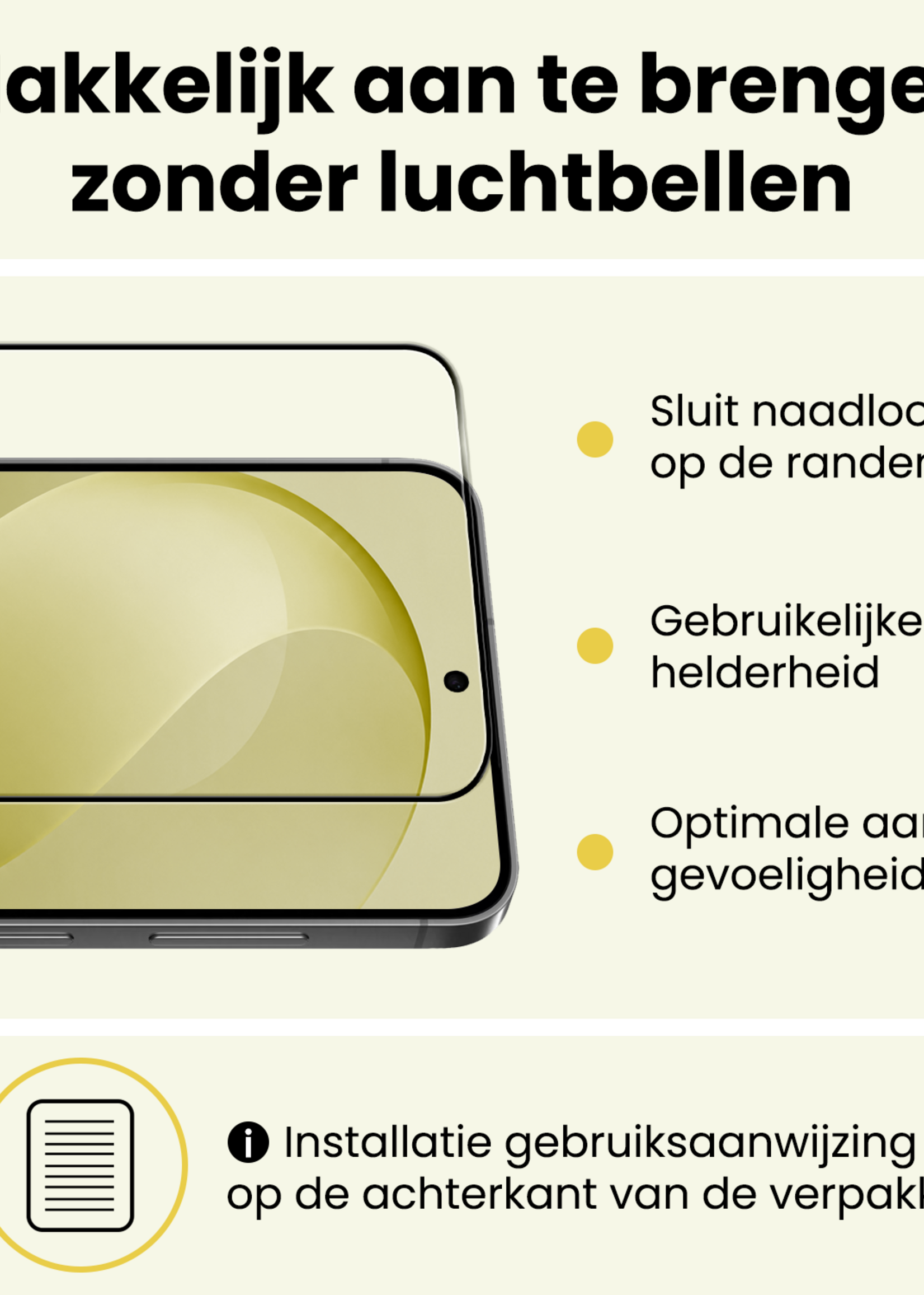 LUQ LUQ Samsung Galaxy S26 FE Screenprotector Glas Full Cover - 3 PACK