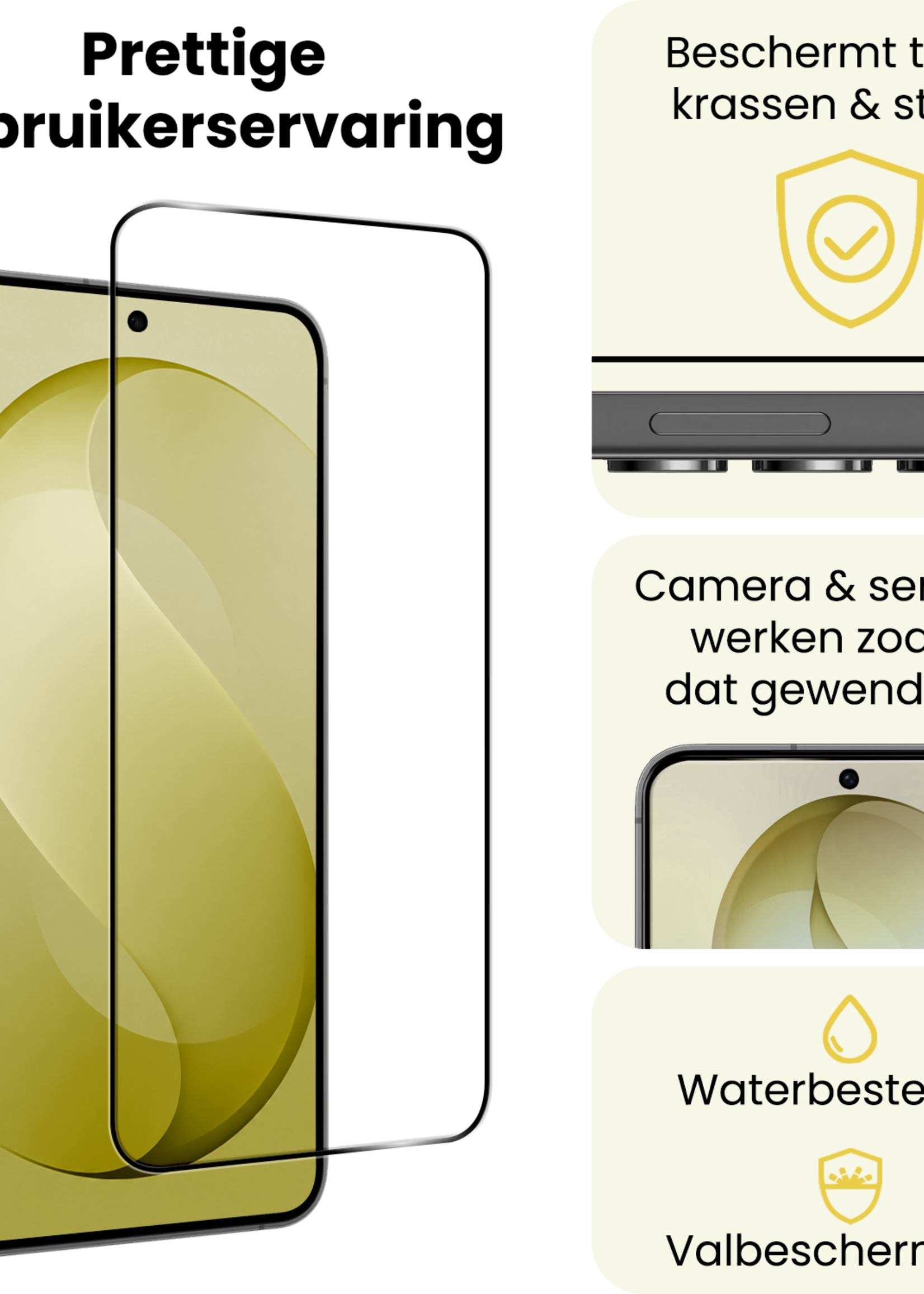 LUQ LUQ Samsung Galaxy S26 FE Screenprotector Glas Full Cover - 3 PACK