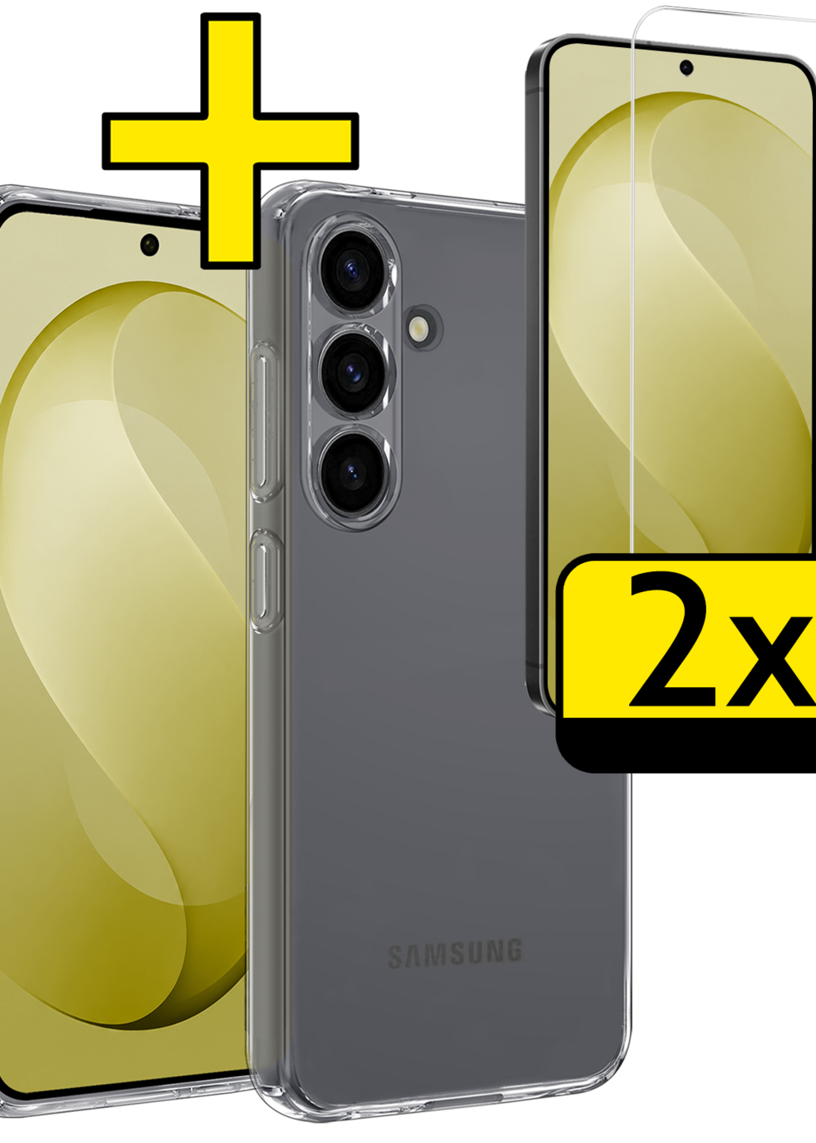 LUQ LUQ Samsung Galaxy S26 FE Hoesje Siliconen Met 2x Screenprotector - Transparant