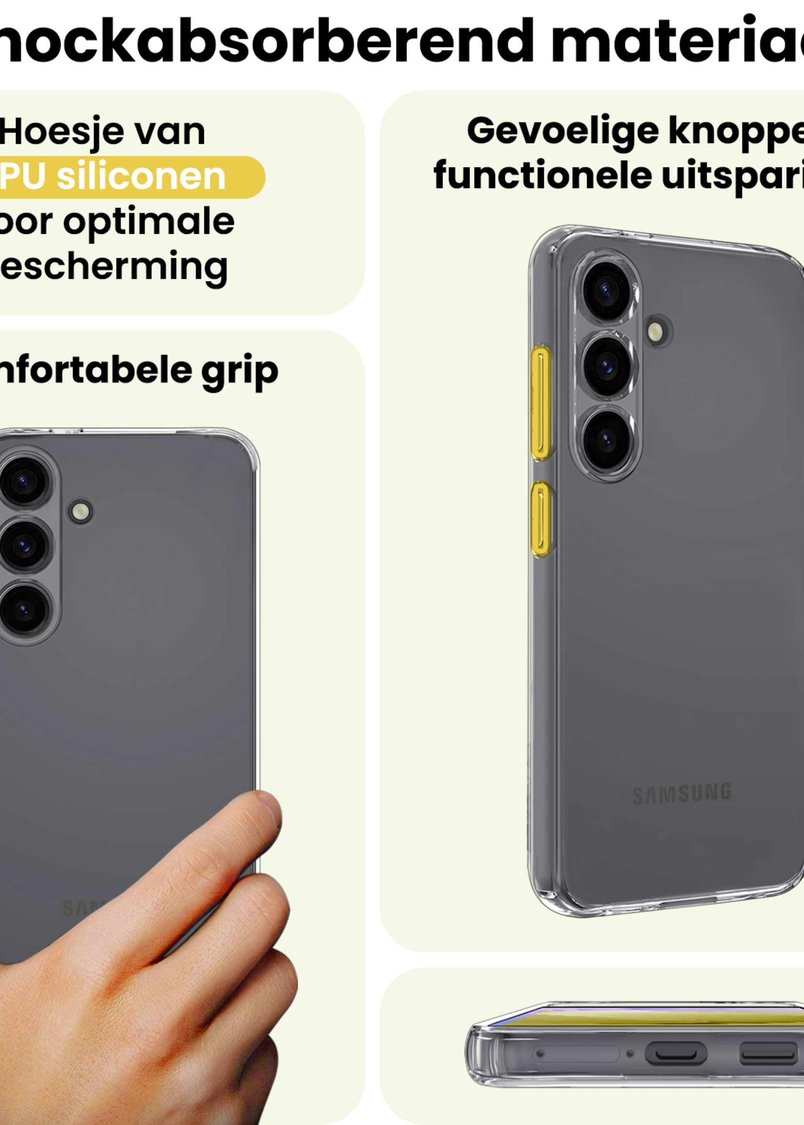 LUQ LUQ Samsung Galaxy S26 FE Hoesje Siliconen Met 2x Screenprotector - Transparant