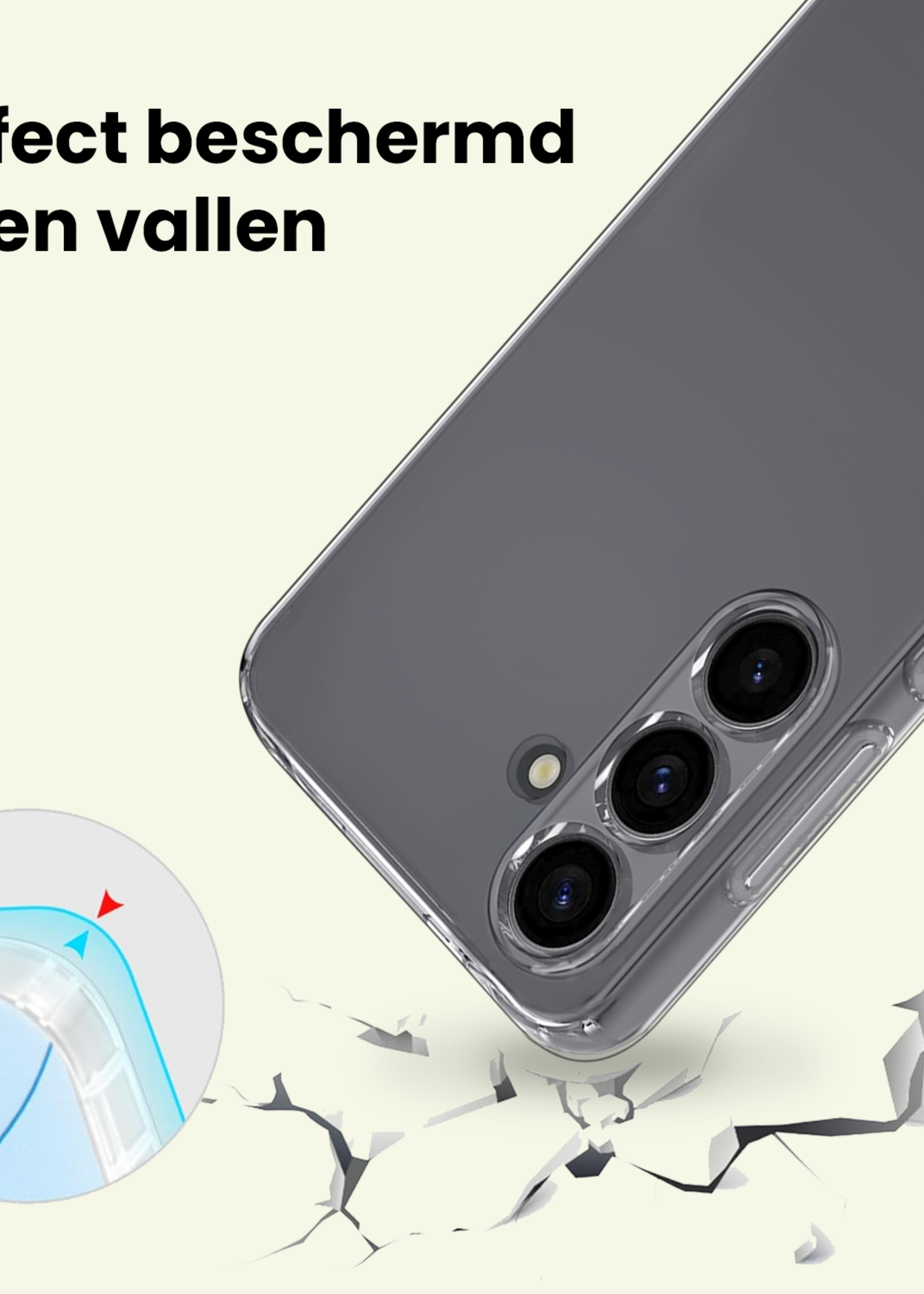 LUQ LUQ Samsung Galaxy S26 FE Hoesje Siliconen Met 2x Screenprotector - Transparant