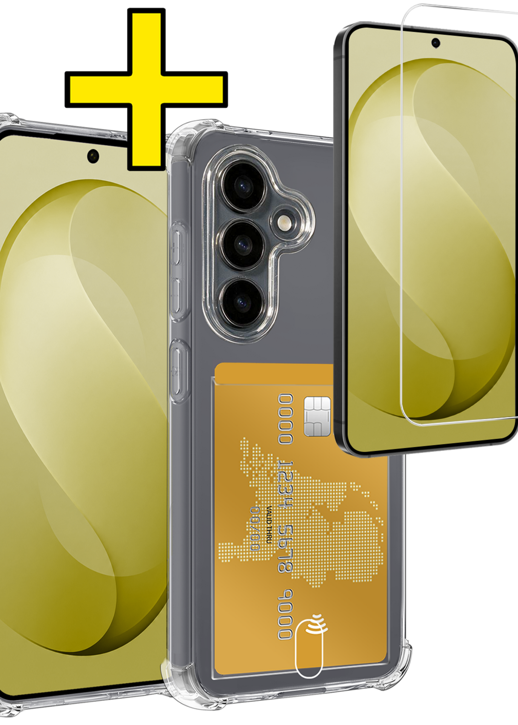 LUQ LUQ Samsung Galaxy S26 FE Hoesje Pashouder Met Screenprotector