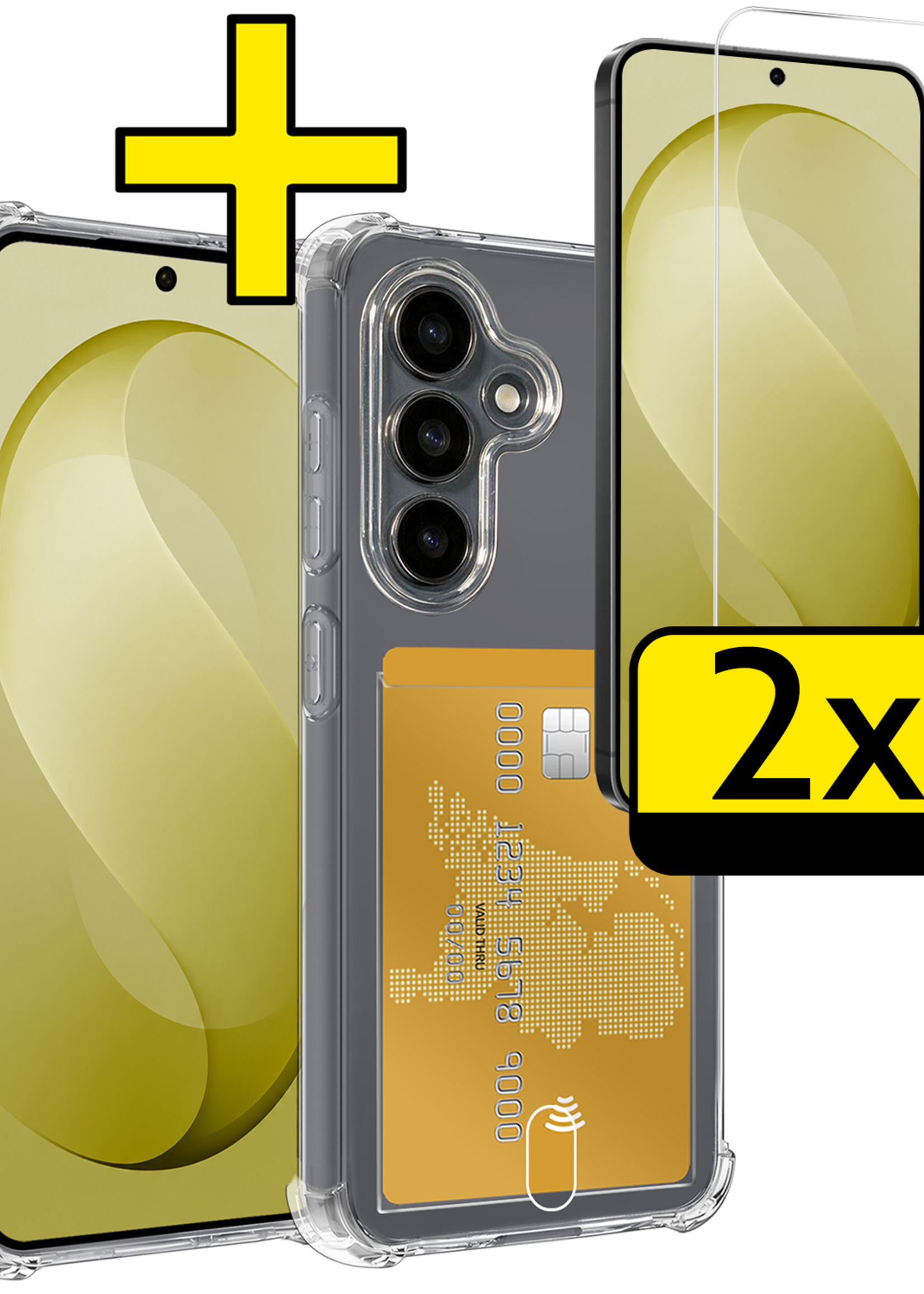 LUQ LUQ Samsung Galaxy S26 FE Hoesje Pashouder Met 2x Screenprotector