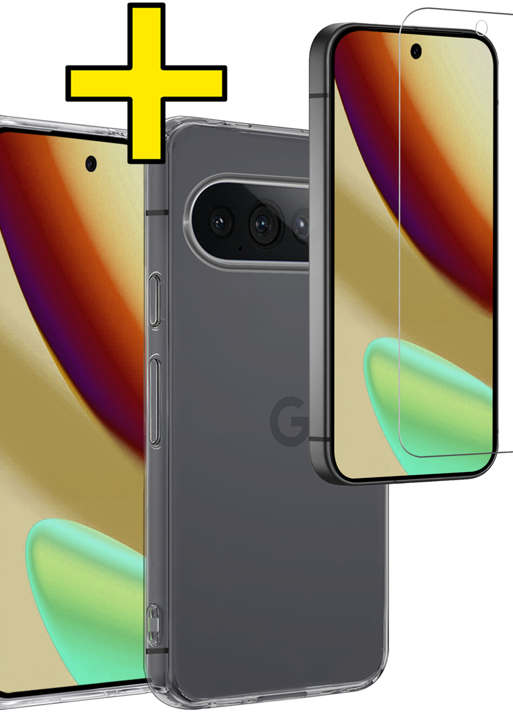 LUQ LUQ Google Pixel 11 Pro XL Hoesje Siliconen Met Screenprotector - Transparant