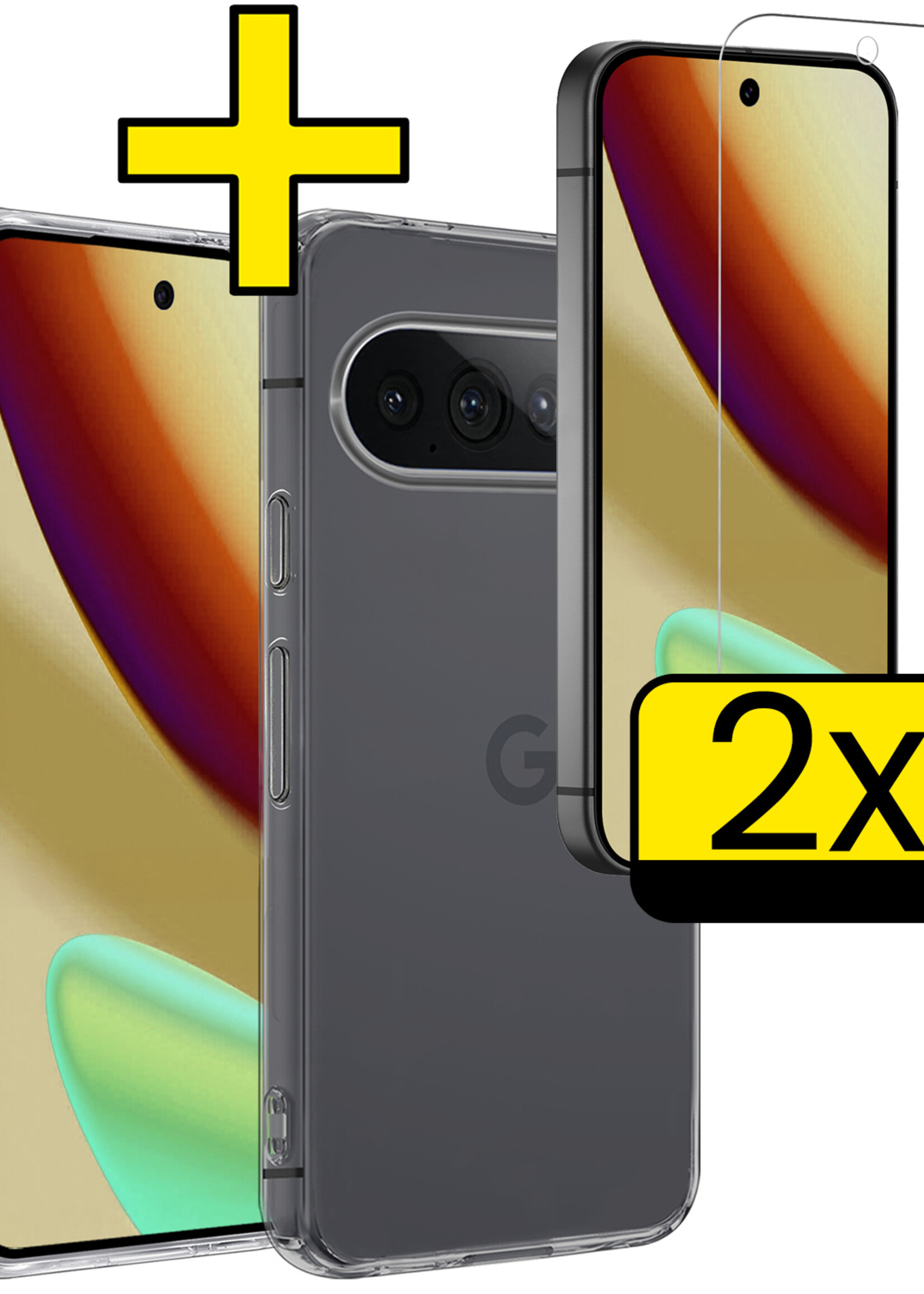 LUQ LUQ Google Pixel 11 Pro XL Hoesje Siliconen Met 2x Screenprotector - Transparant