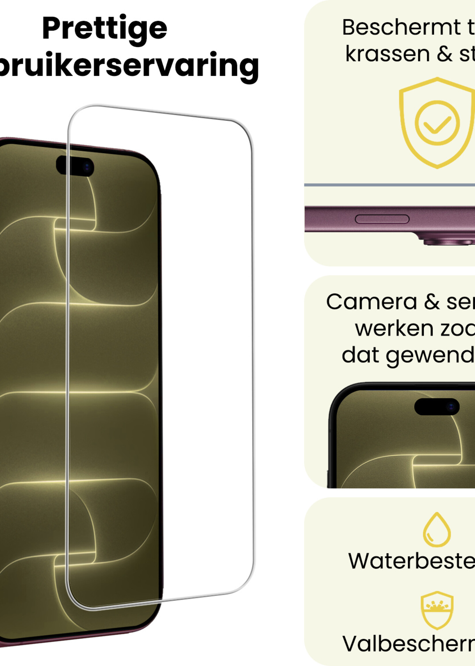 LUQ LUQ iPhone 18 Pro Max Screenprotector Glas Met Dichte Notch