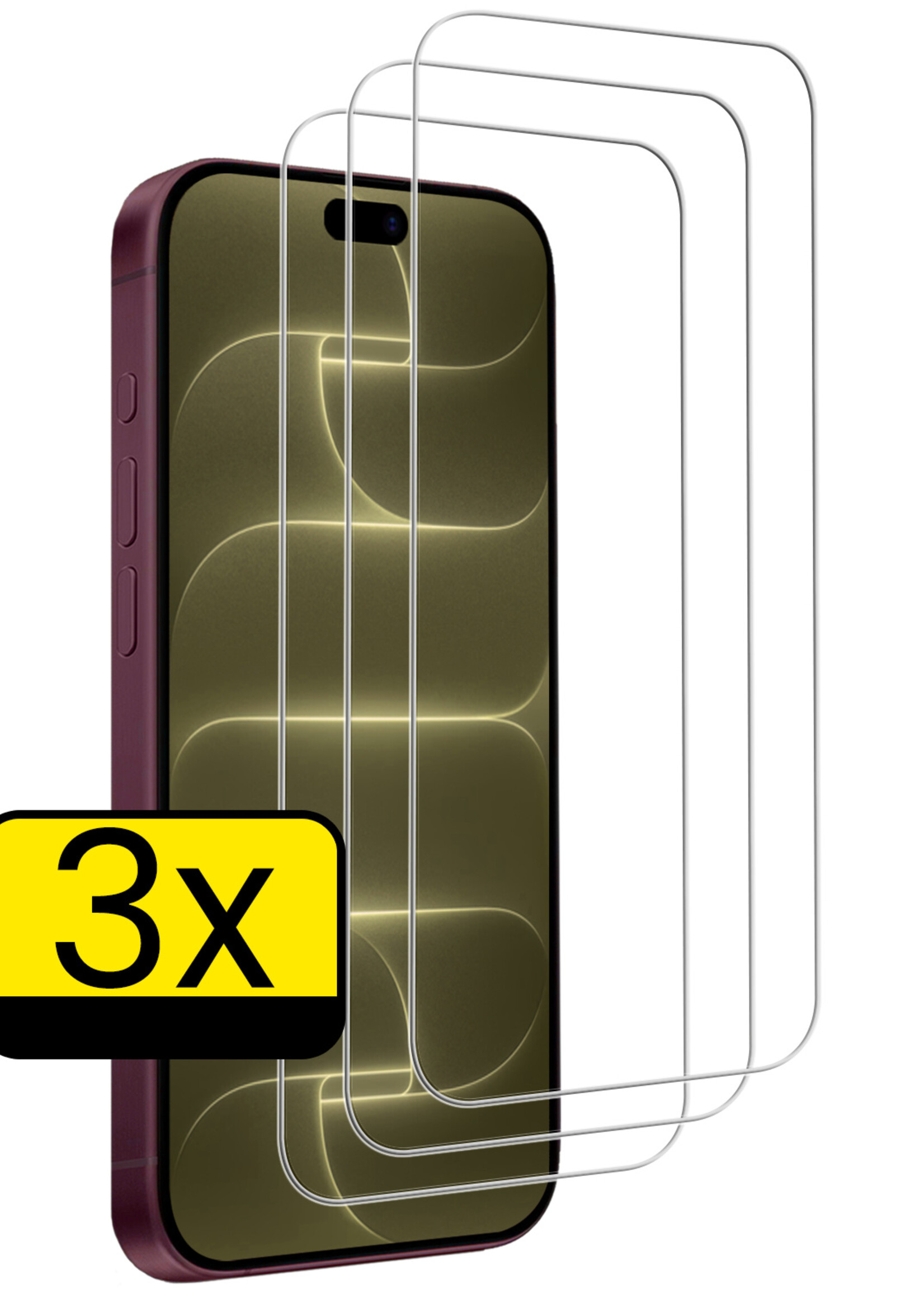 LUQ LUQ iPhone 18 Pro Max Screenprotector Glas Met Dichte Notch - 3 PACK