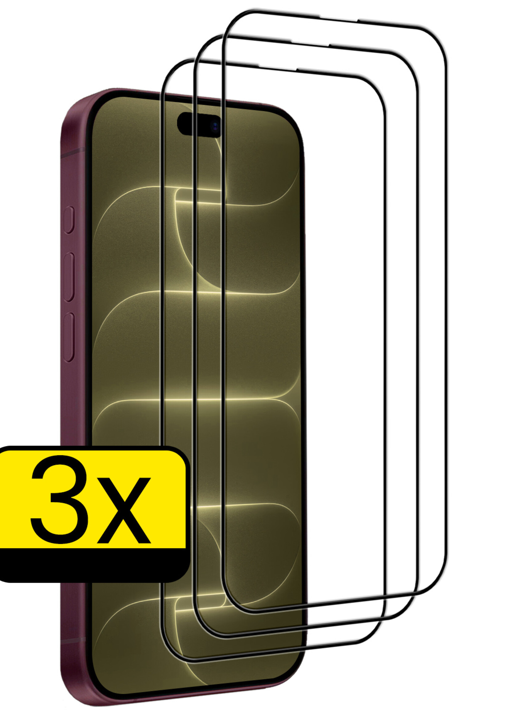 LUQ LUQ iPhone 18 Pro Max Screenprotector Glas Full Cover 2D - 3 PACK