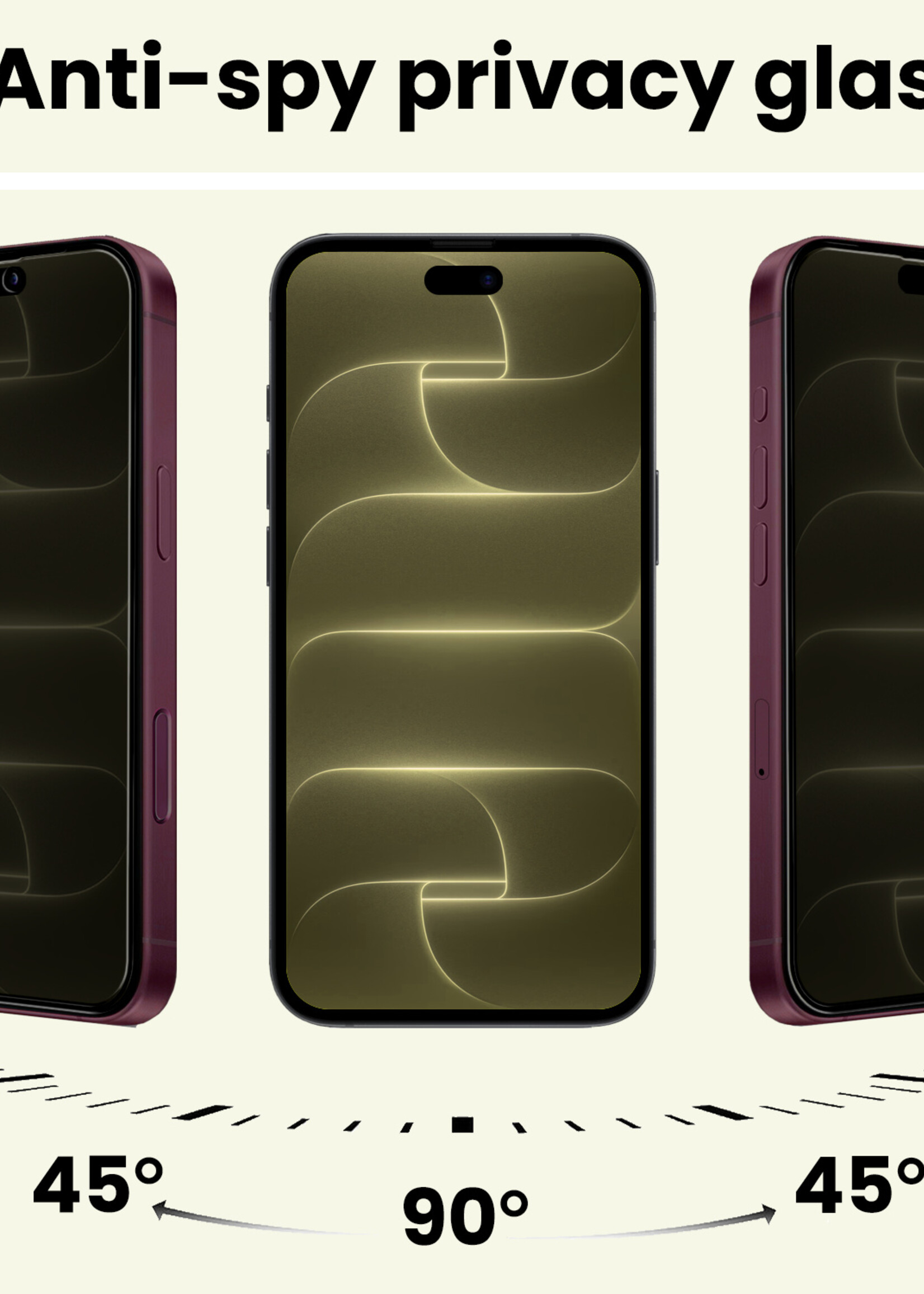 LUQ LUQ iPhone 18 Pro Max Screenprotector Glas Privacy - 2 PACK