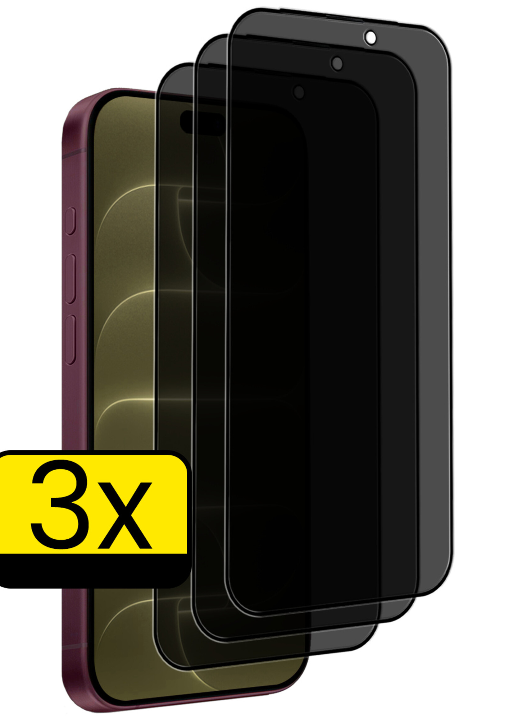 LUQ LUQ iPhone 18 Pro Max Screenprotector Glas Privacy - 3 PACK